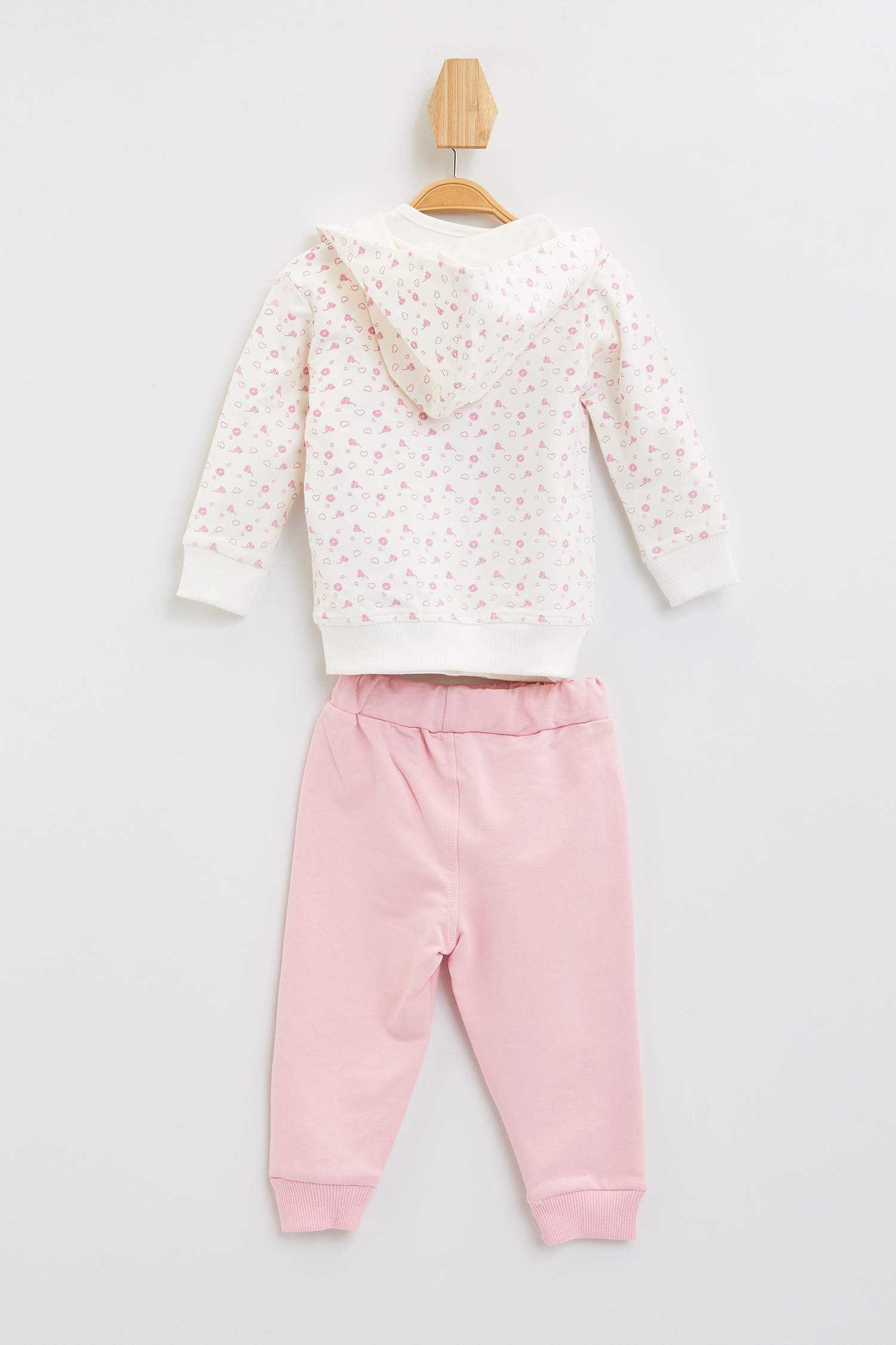 Pembe Kız Bebek Kız Bebek Baskılı Alt Üst Takım 1126105