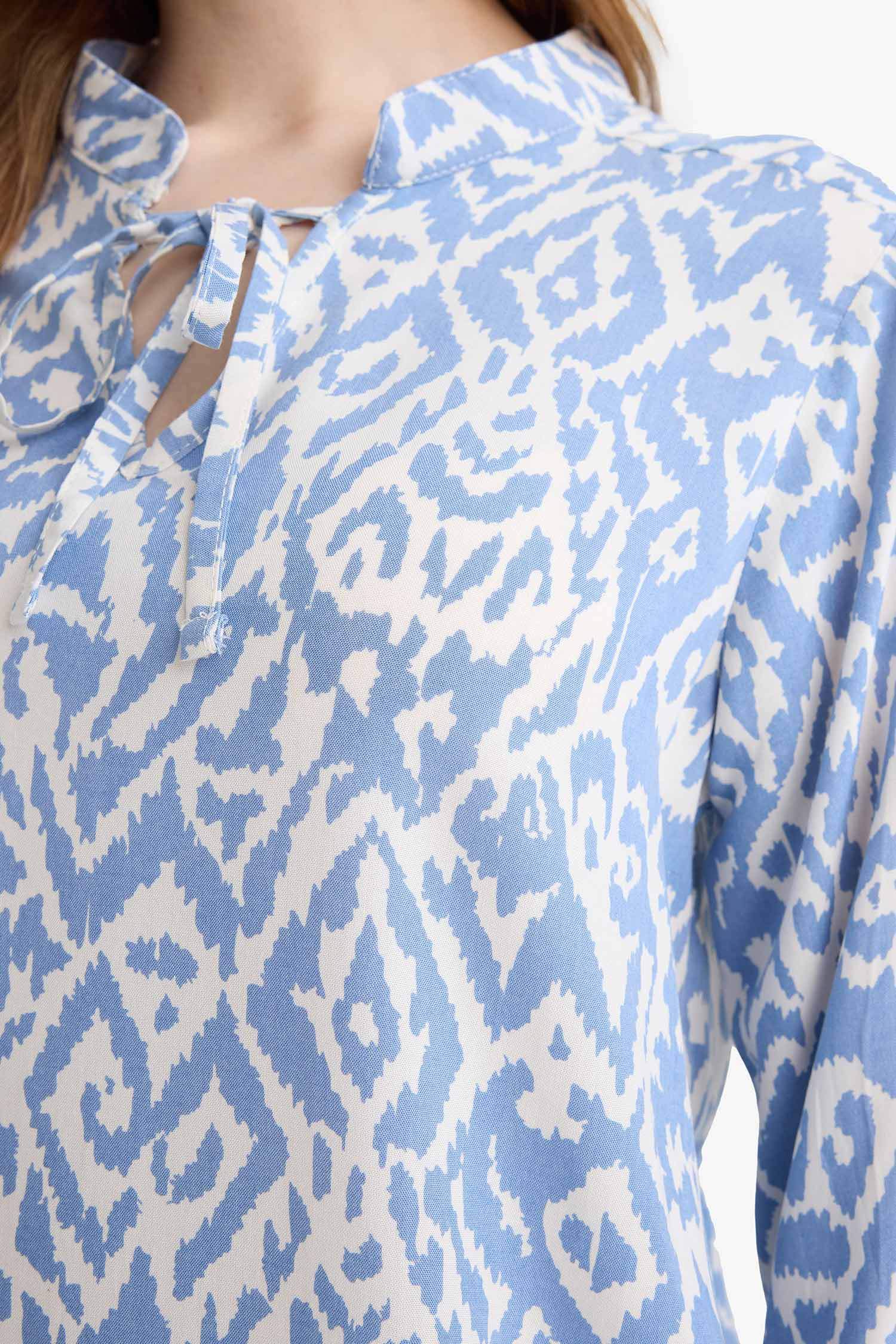 Regular Fit Crew Neck Long Sleeve Blouse