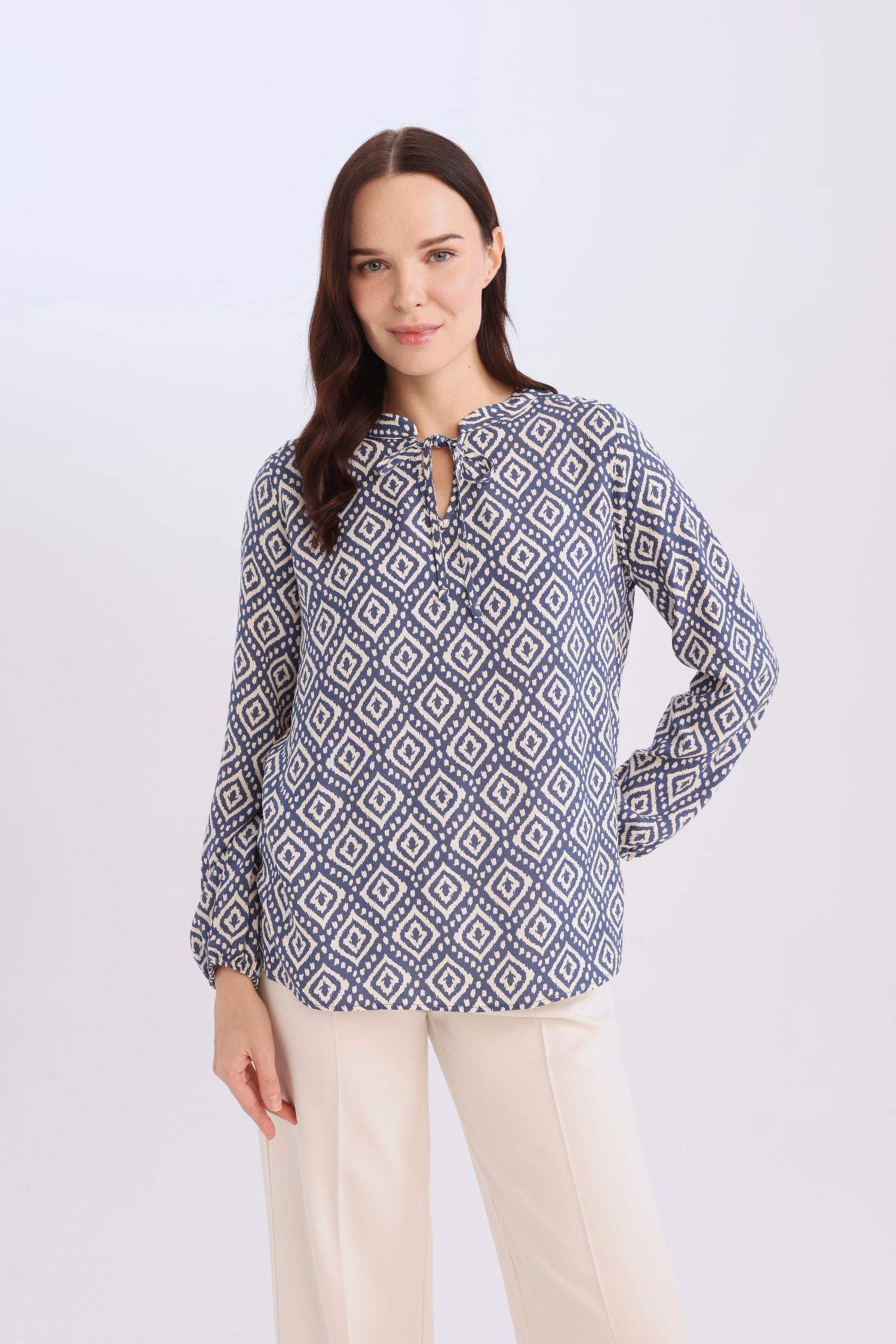 Blouse imprimée à manches longues Coupe régulière