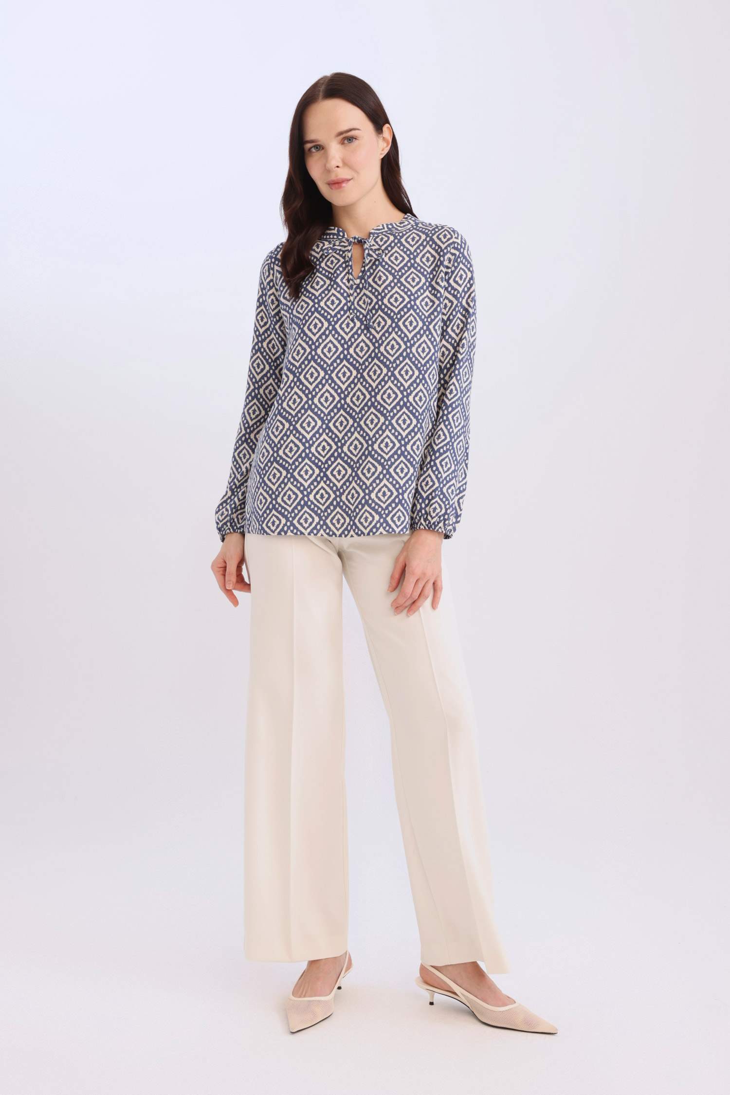 Blouse imprimée à manches longues Coupe régulière