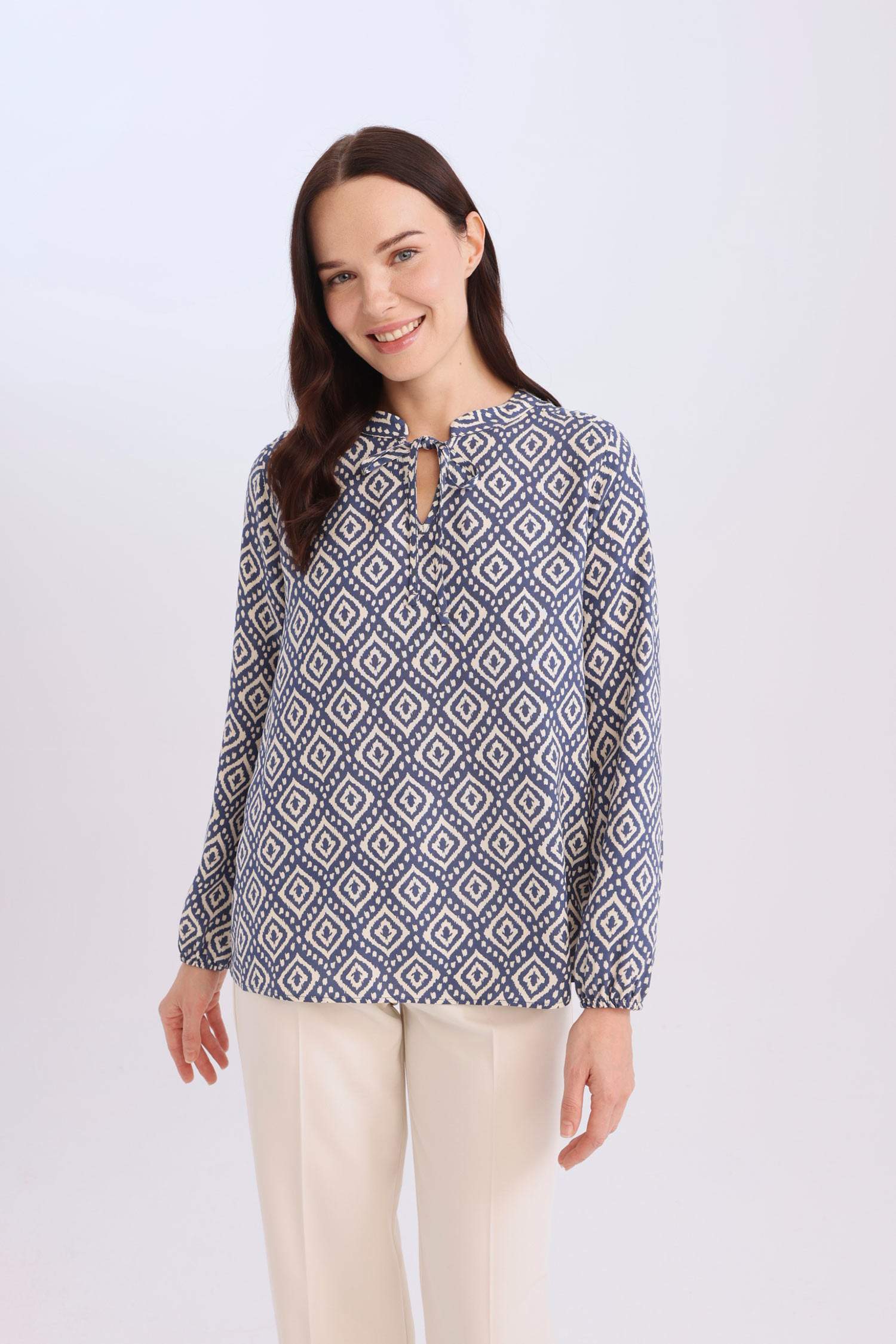 Blouse imprimée à manches longues Coupe régulière