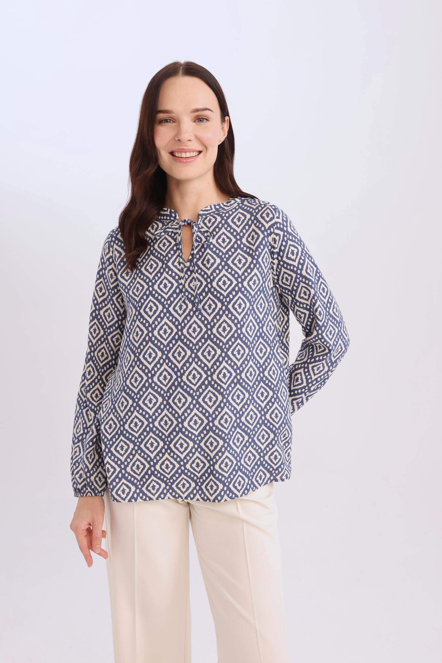 Blouse imprimée à manches longues Coupe régulière