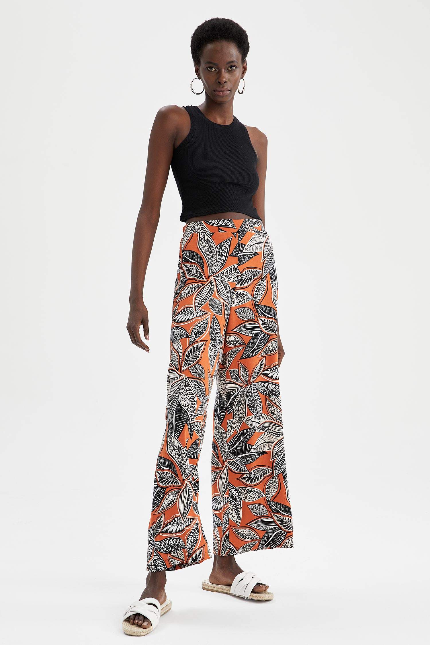 Orange WOMAN High Waisted Printed 
