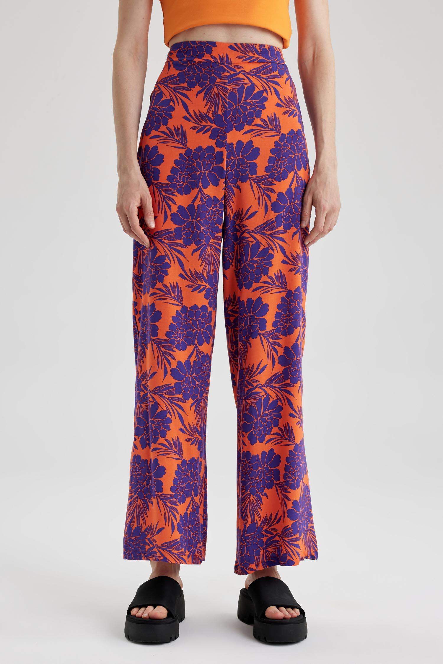 Palazzo Wide Leg Viscose Trousers