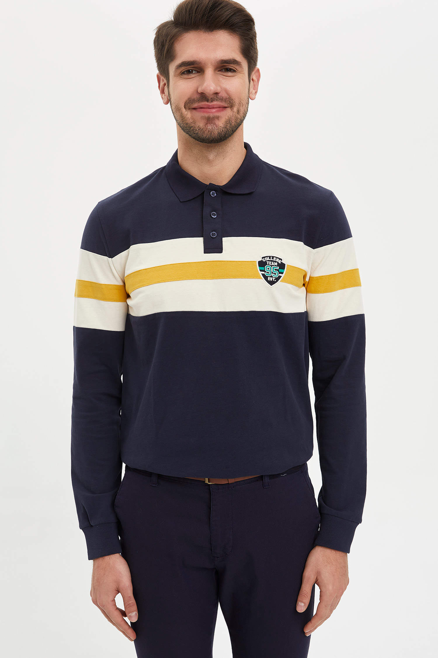 Defacto Polo Yaka Regular Fit Sweatshirt. 5