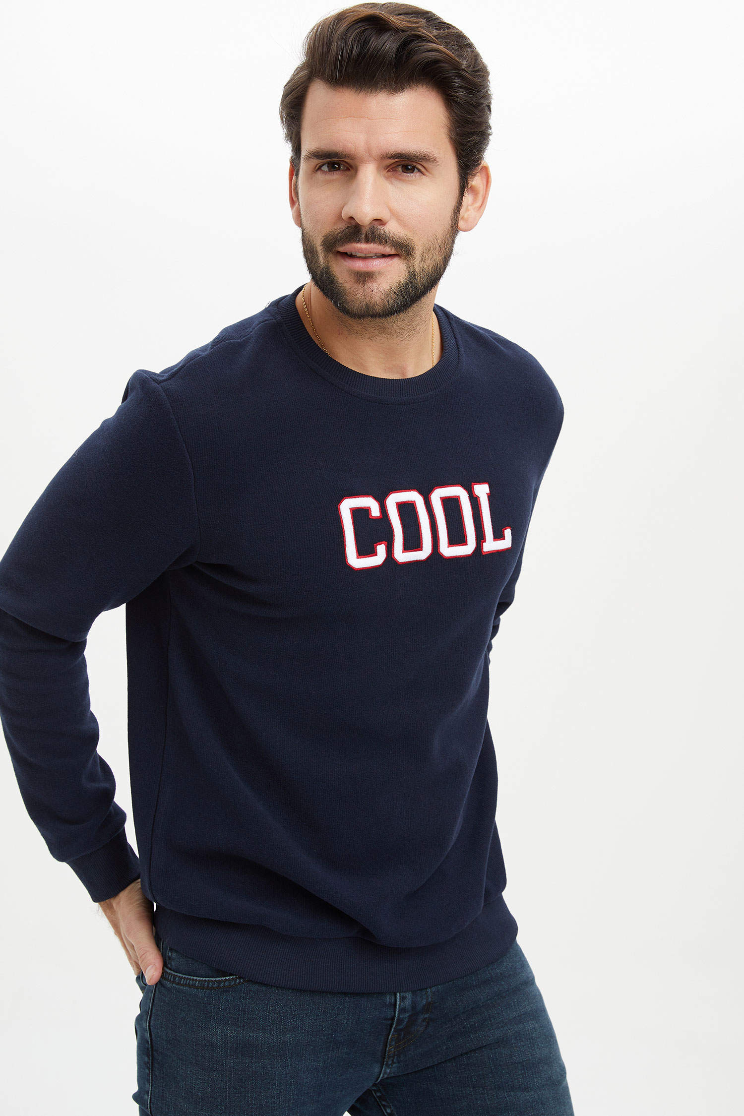 Defacto Cool Baskılı Regular Fit Sweatshirt. 3