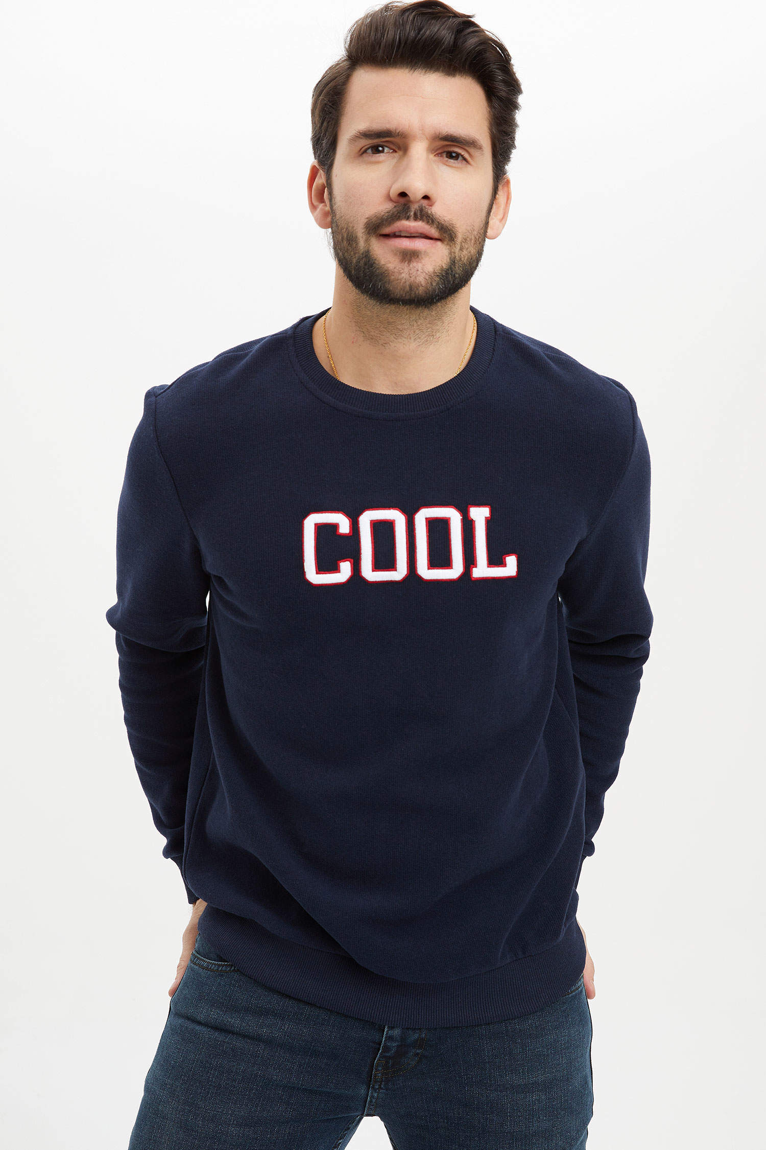 Defacto Cool Baskılı Regular Fit Sweatshirt. 1