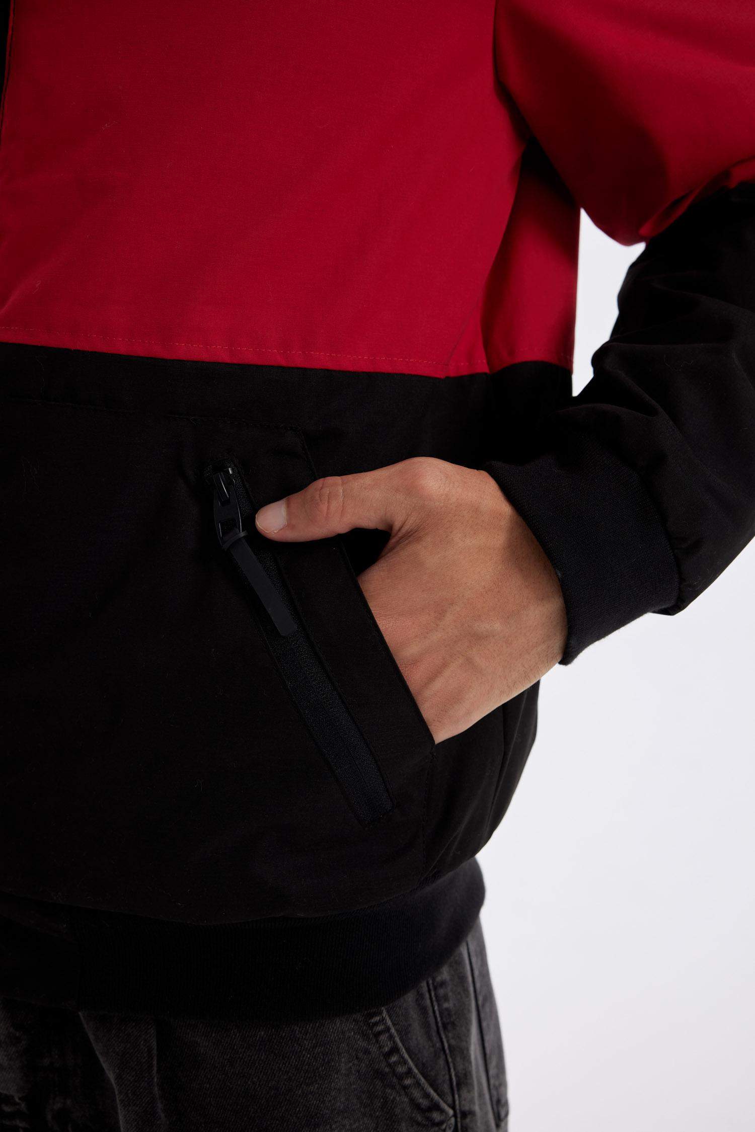 Slim Fit Hooded Polar Fleece Lined Jacket