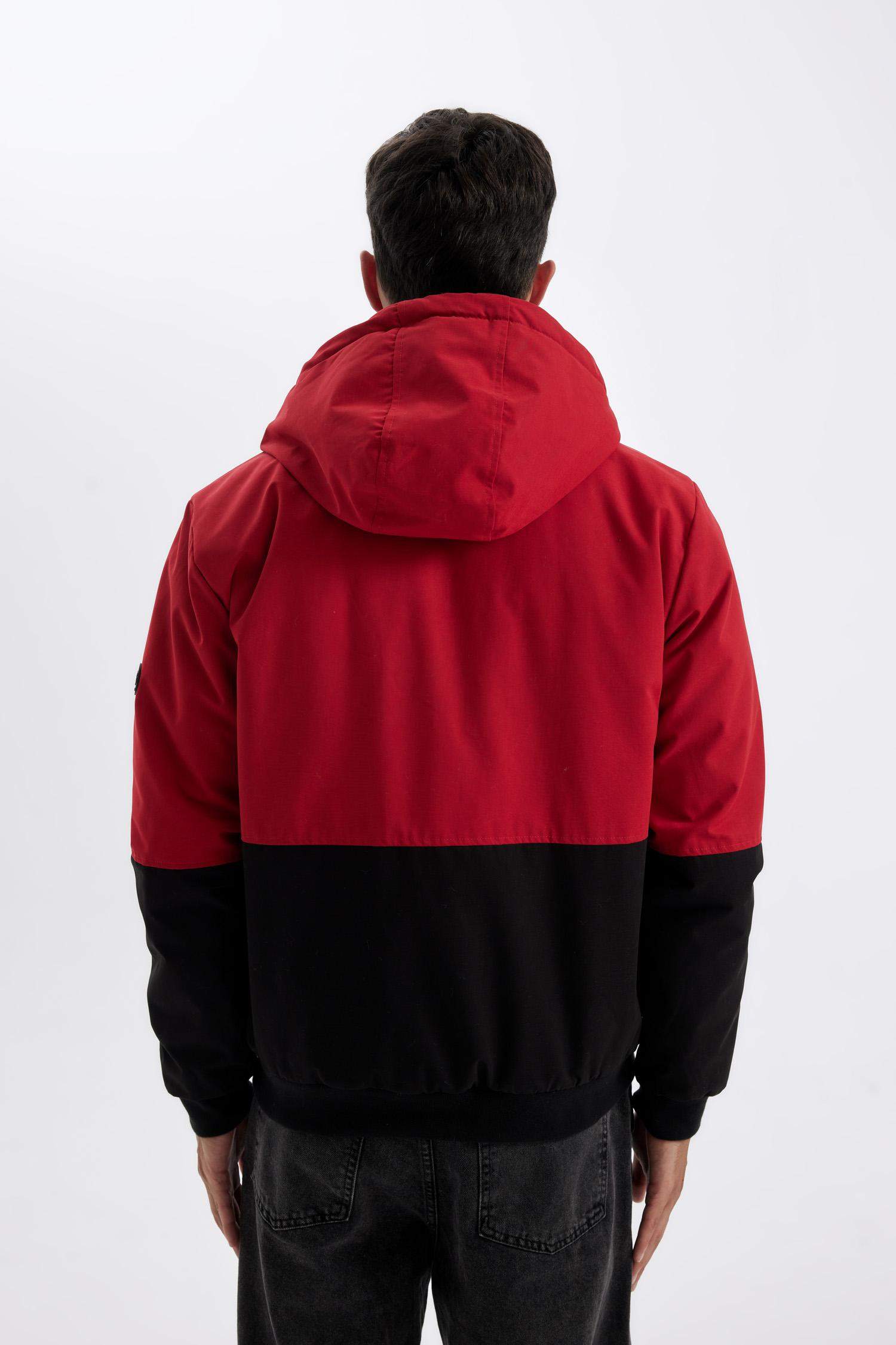 Slim Fit Hooded Polar Fleece Lined Jacket