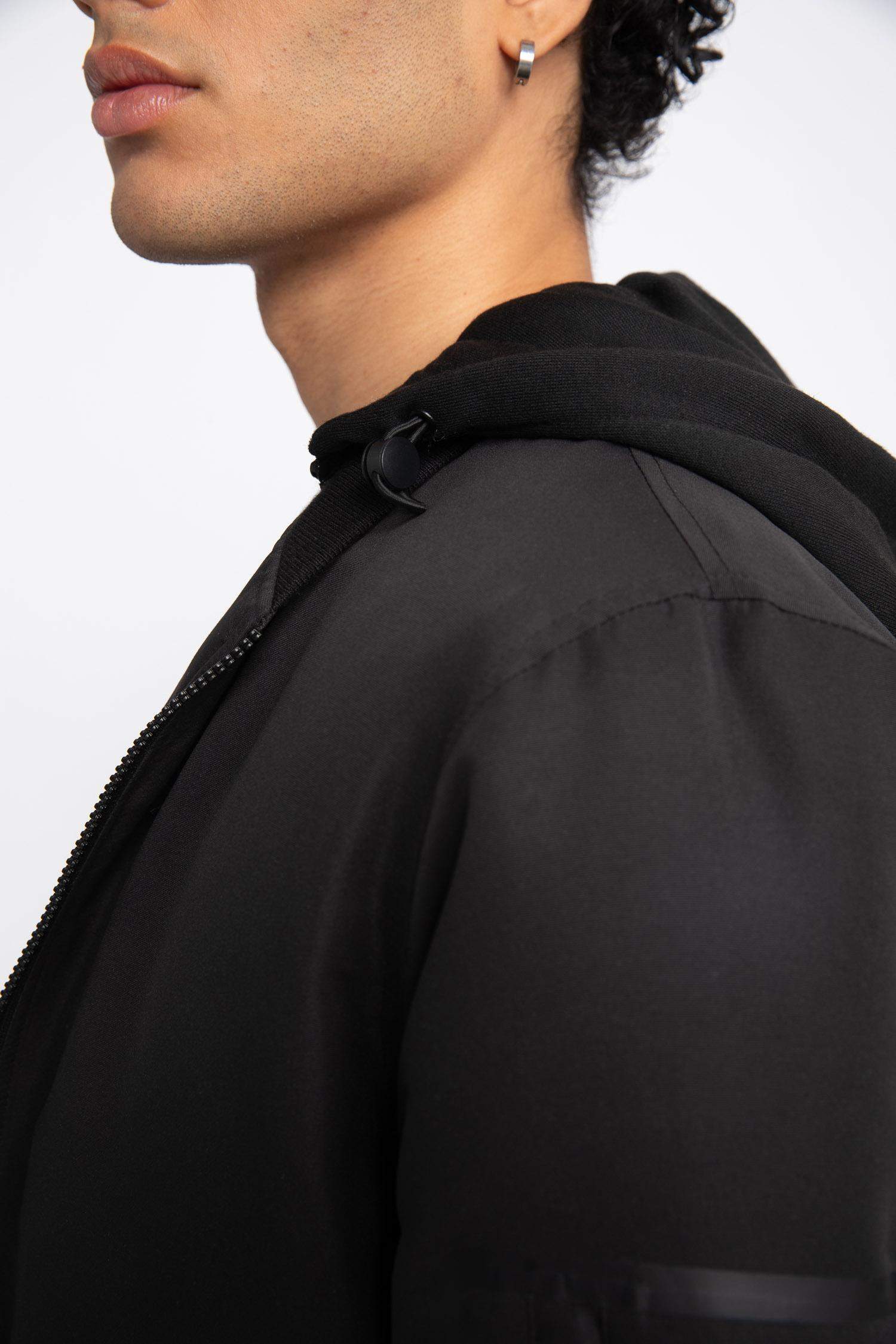 Su İtici Mont Slim Fit Dar Kesim Kapüşonlu Fermuarlı Çift Cepli