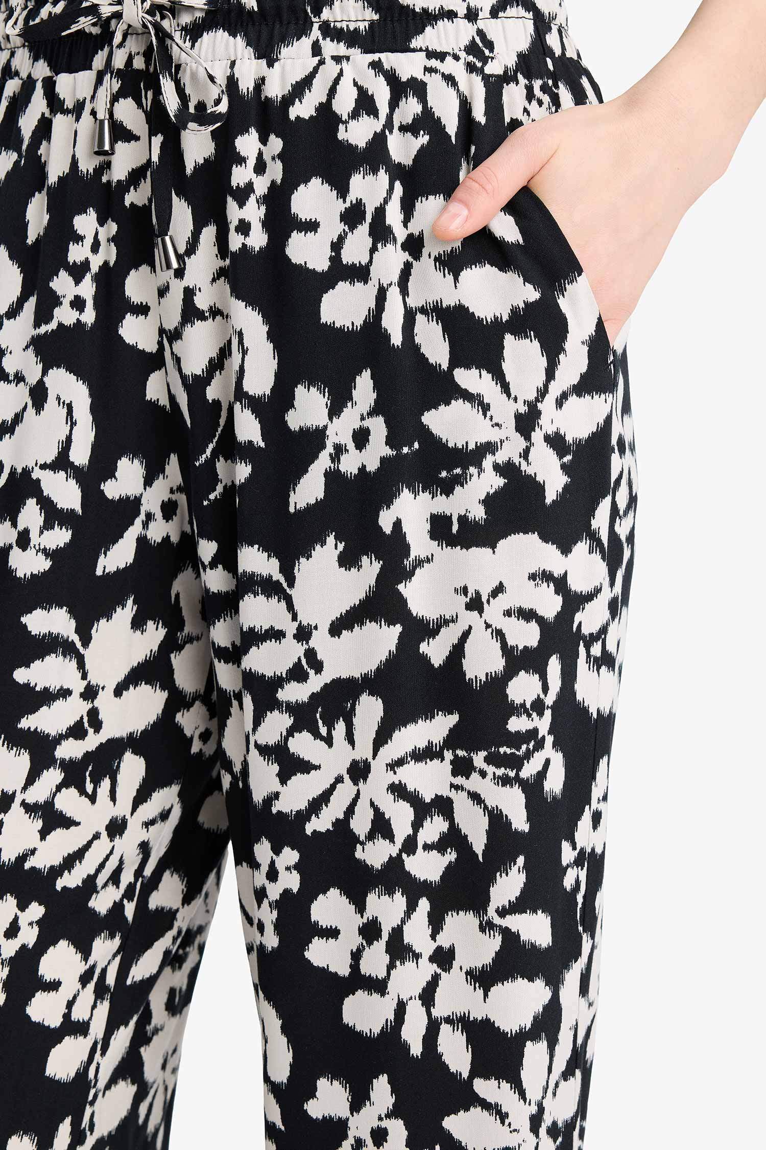 Pantalon en viscose large à taille haute