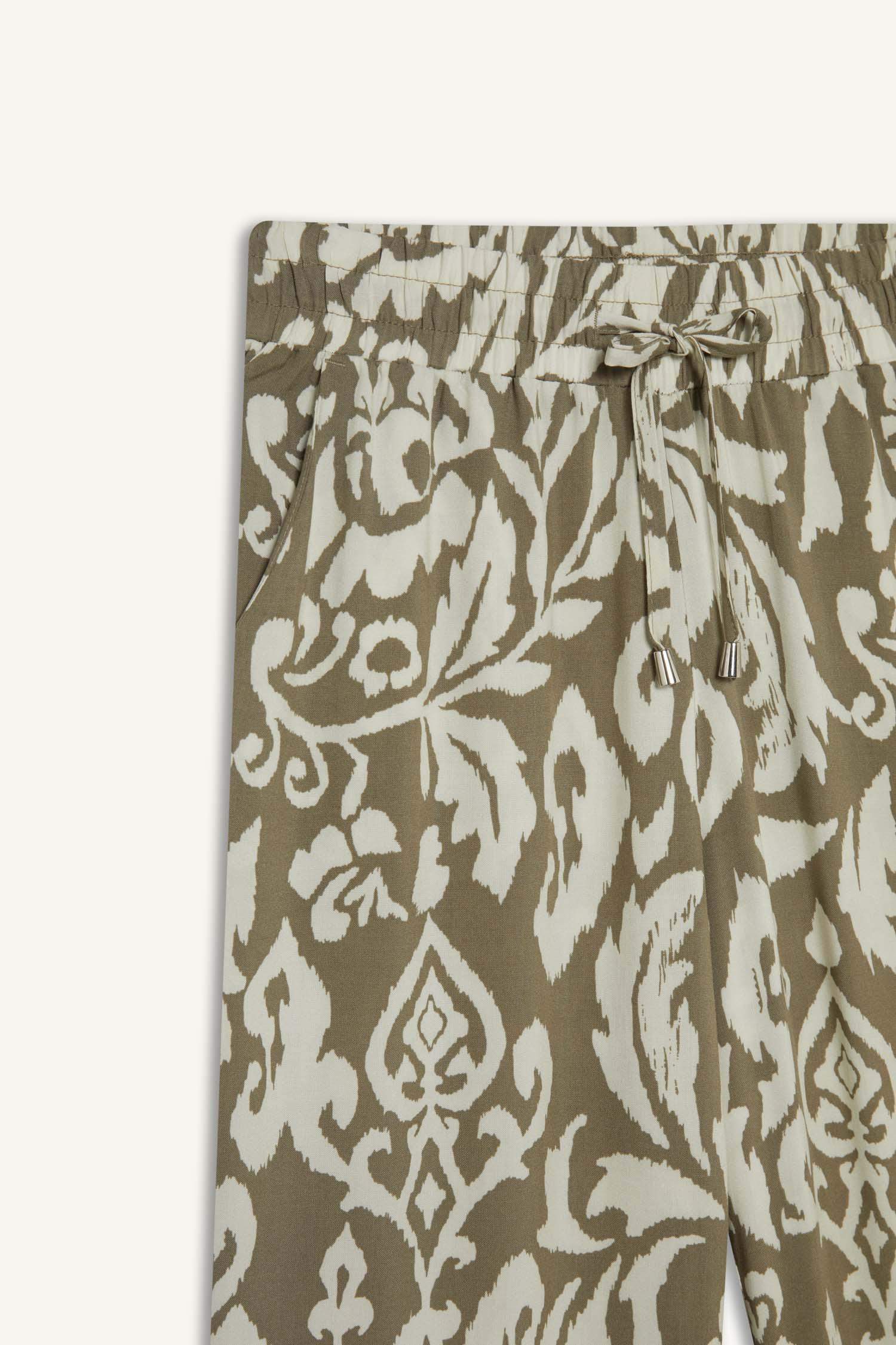 بنطرون فيسكوز فلورايدا وايد ليج برجل واسع وخصر عالي