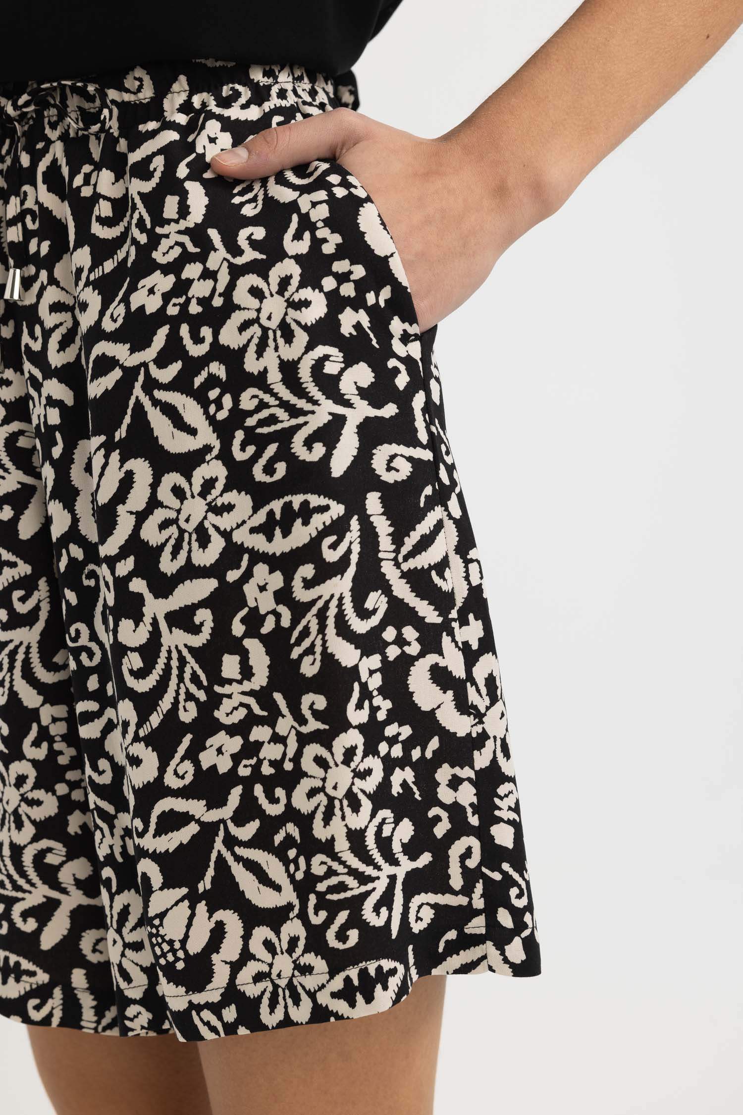 Relax Fit High Waist Wide Leg Shorts