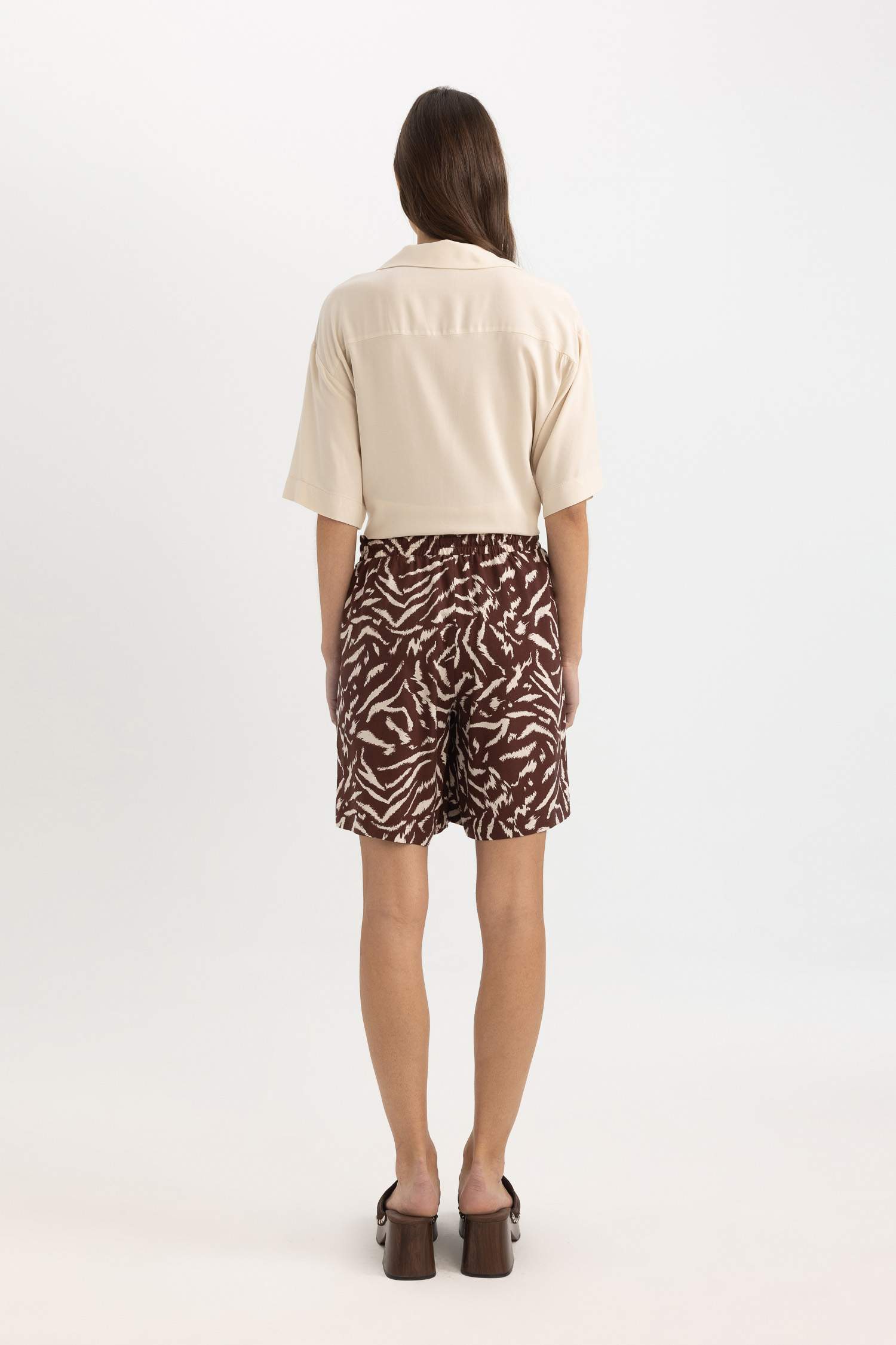 Relax Fit High Waist Wide Leg Shorts