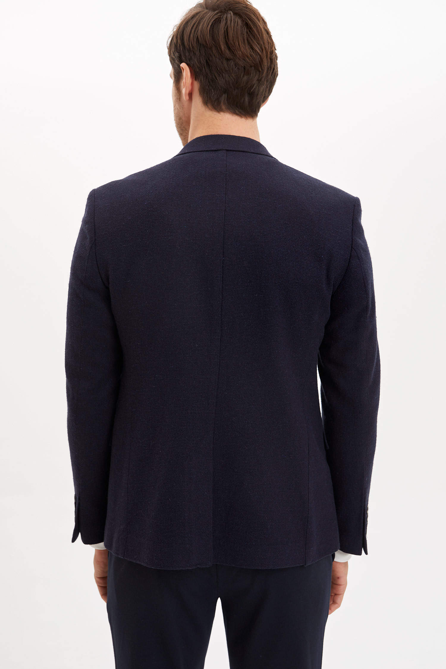 Defacto Modern Fit Kazayağı Desenli Blazer Ceket. 5