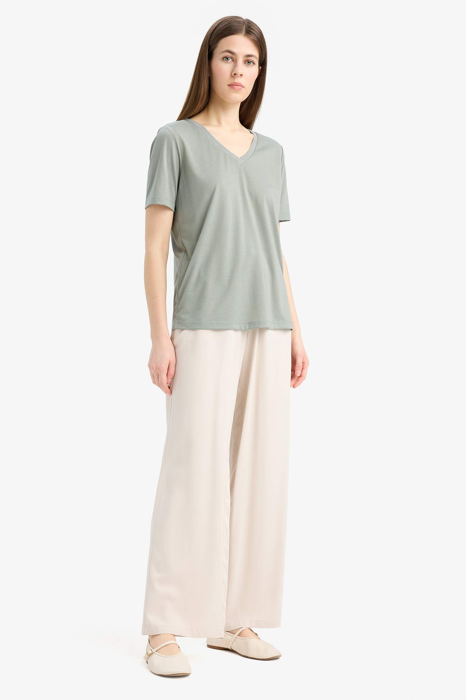 Wide Leg Wide Leg With Pockets Viscose Trousers