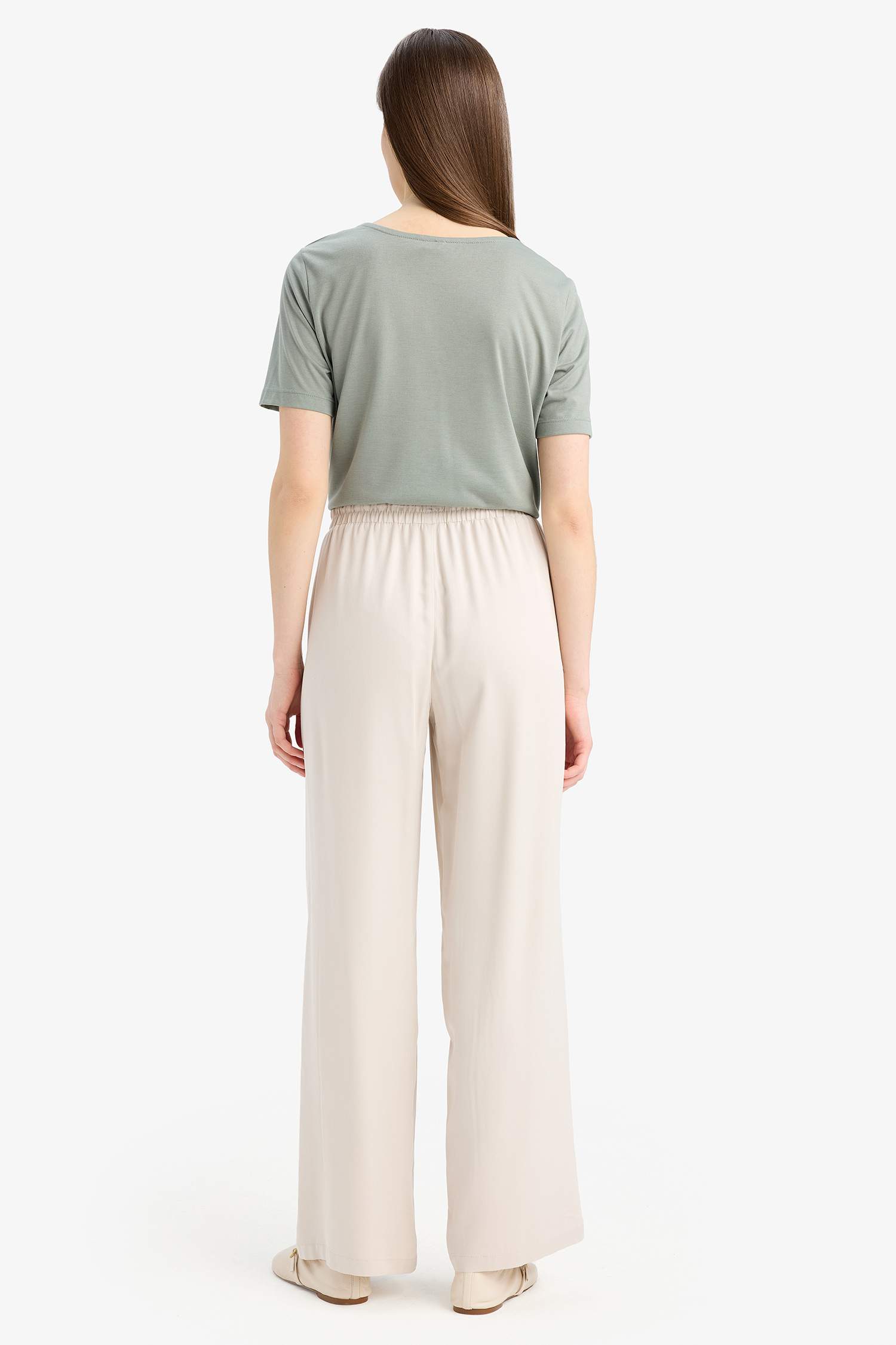 Wide Leg Wide Leg With Pockets Viscose Trousers