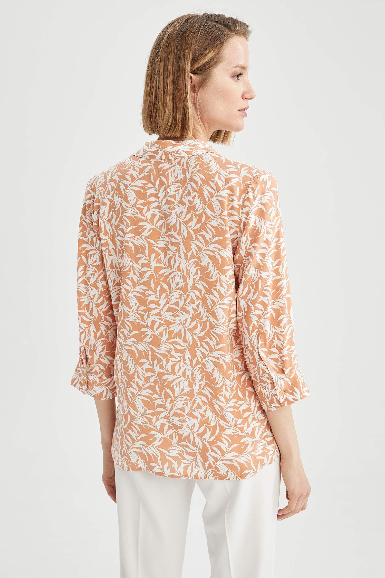 Orange WOMAN Patterned Long Sleeve Blouse 1909413 | DeFacto