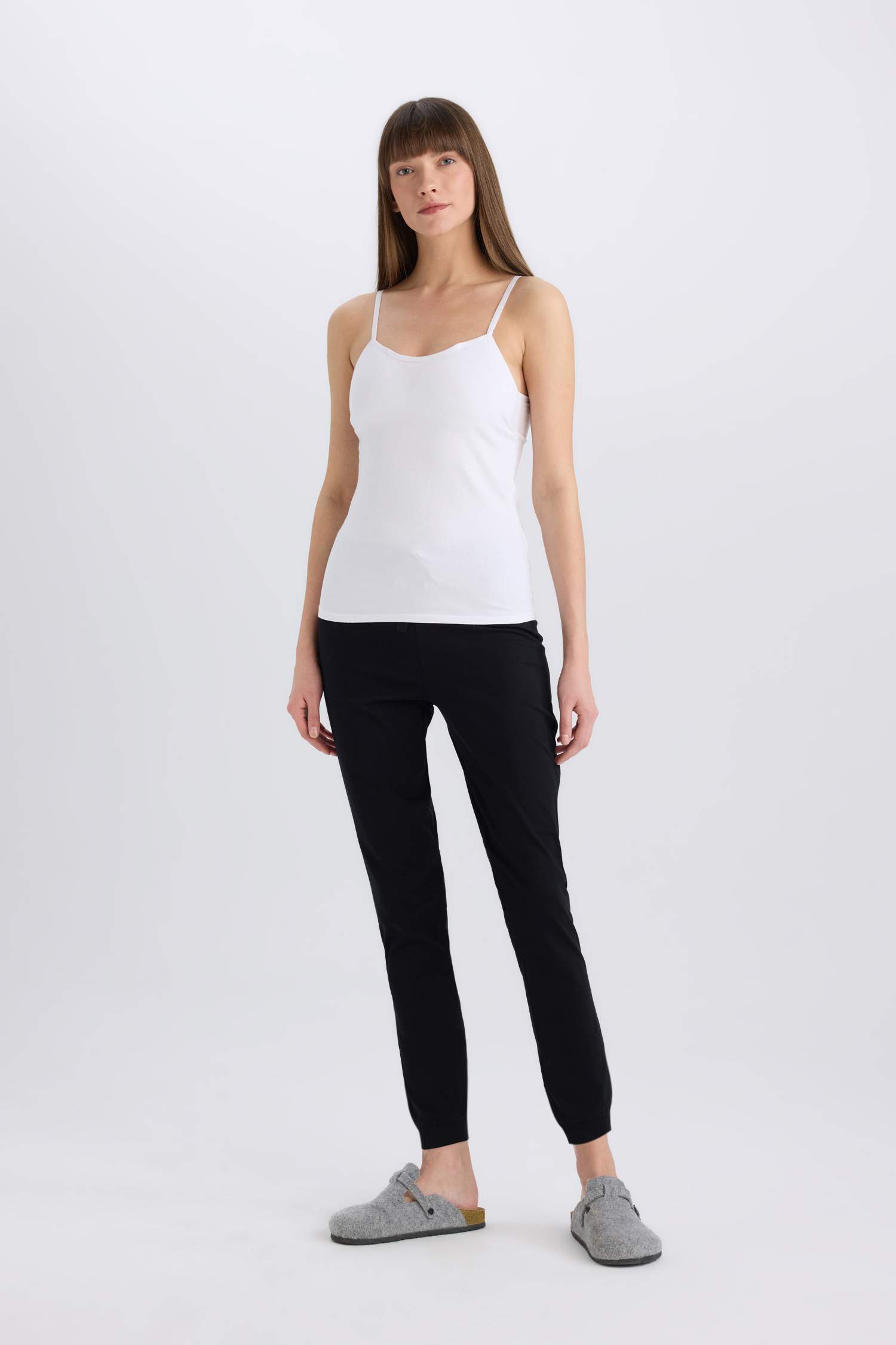 Pedli Pamuklu Askılı Beyaz Atlet-Fall in Love