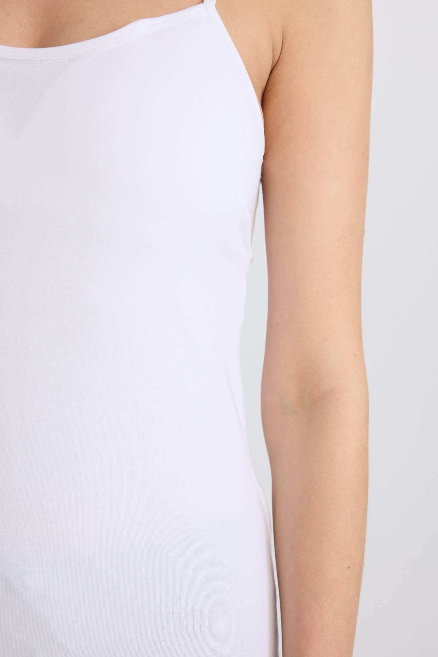 Pedli Pamuklu Askılı Beyaz Atlet-Fall in Love