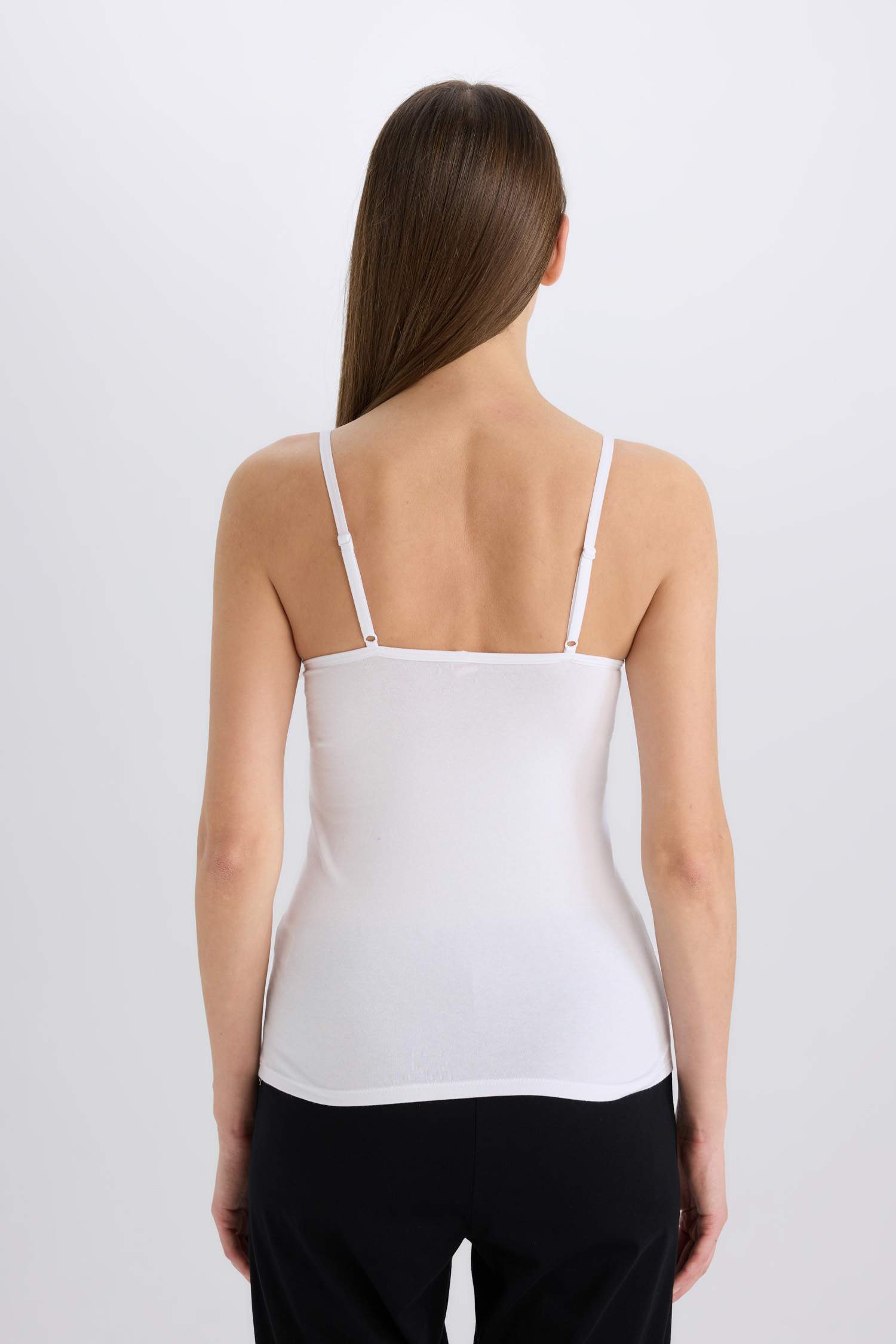 Pedli Pamuklu Askılı Beyaz Atlet-Fall in Love