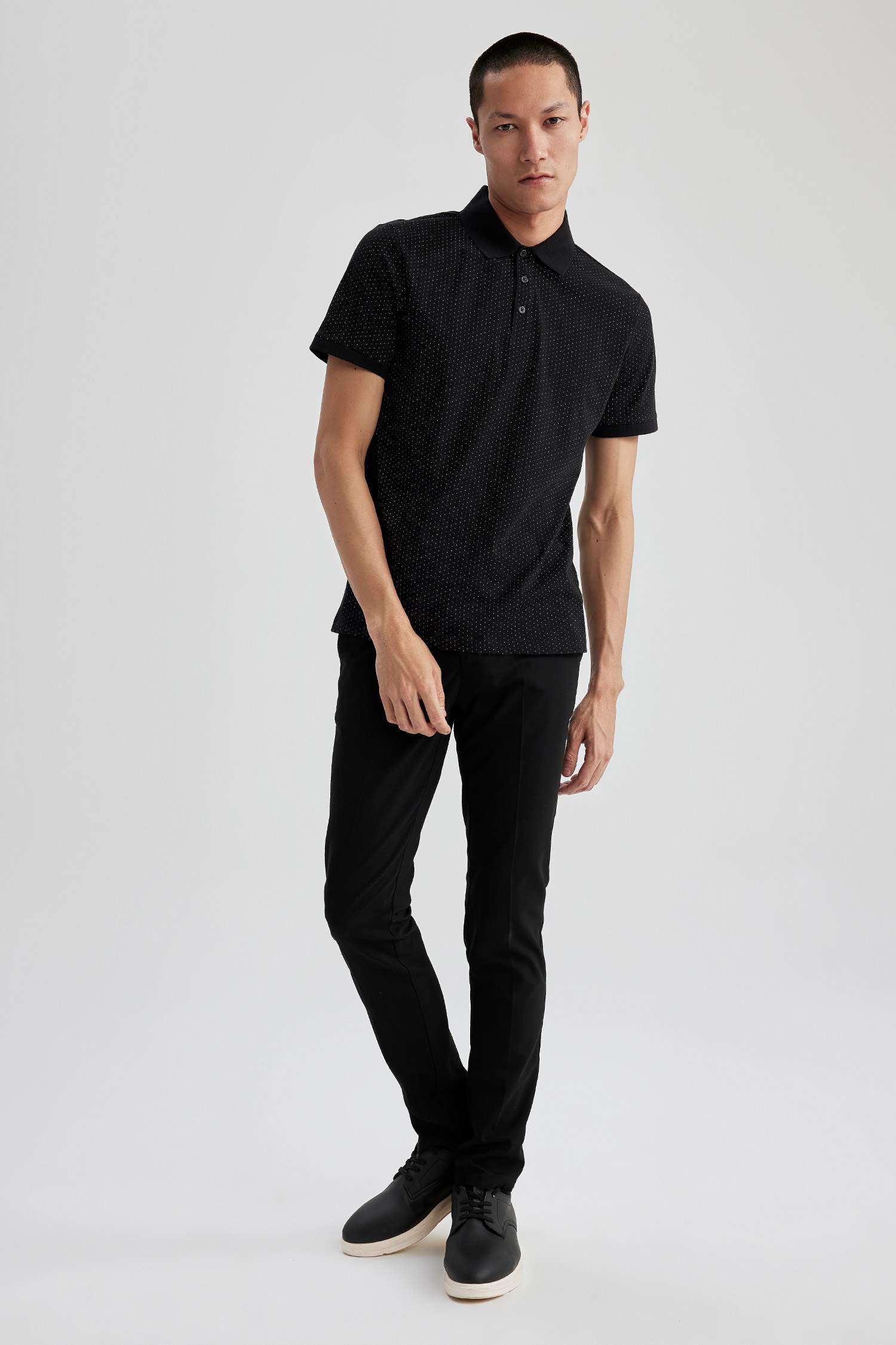 поло жаға микро принт пике Поло 