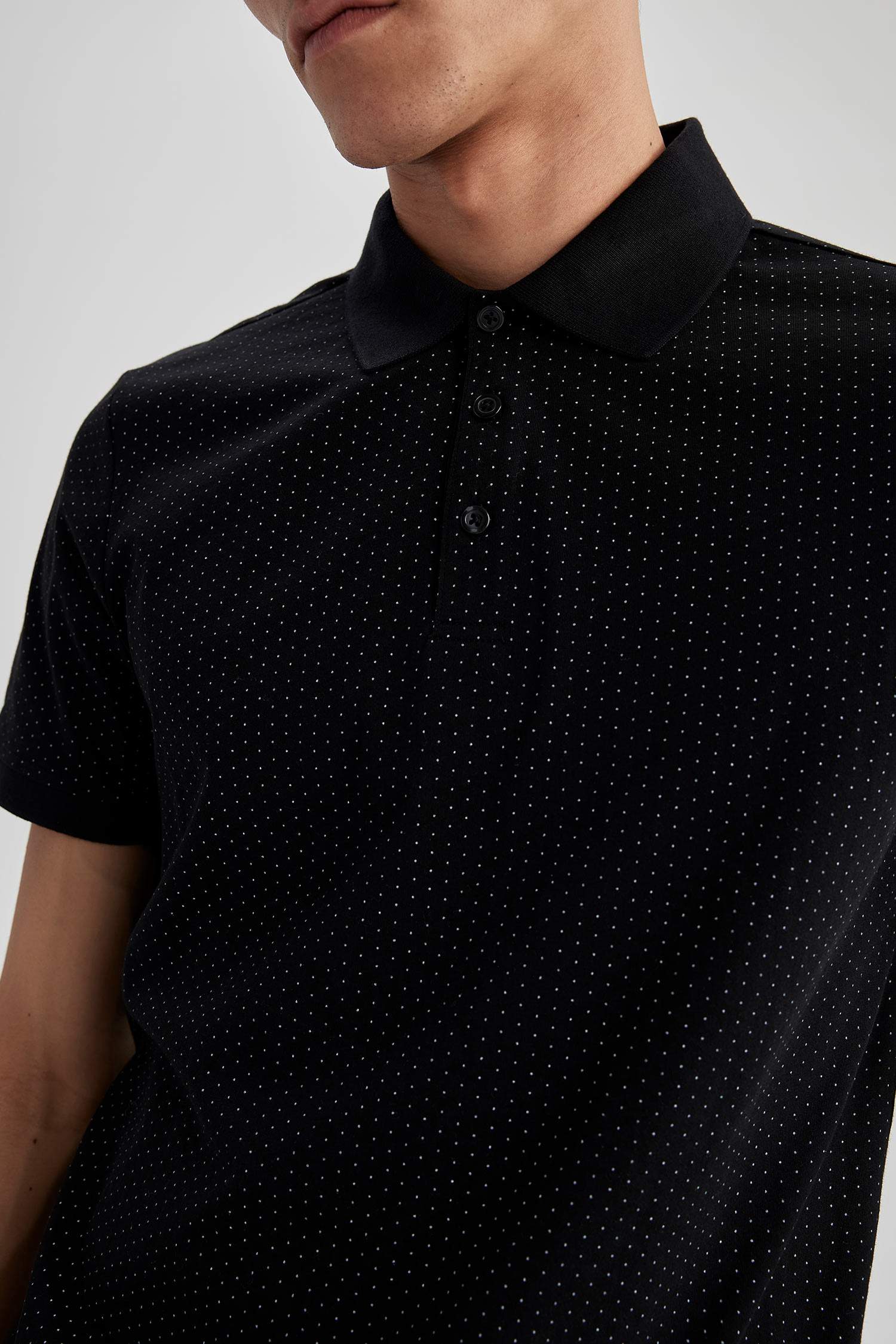 поло жаға микро принт пике Поло 