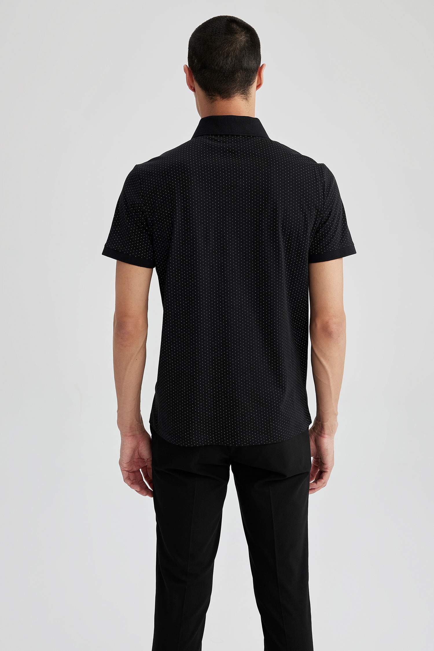 поло жаға микро принт пике Поло 