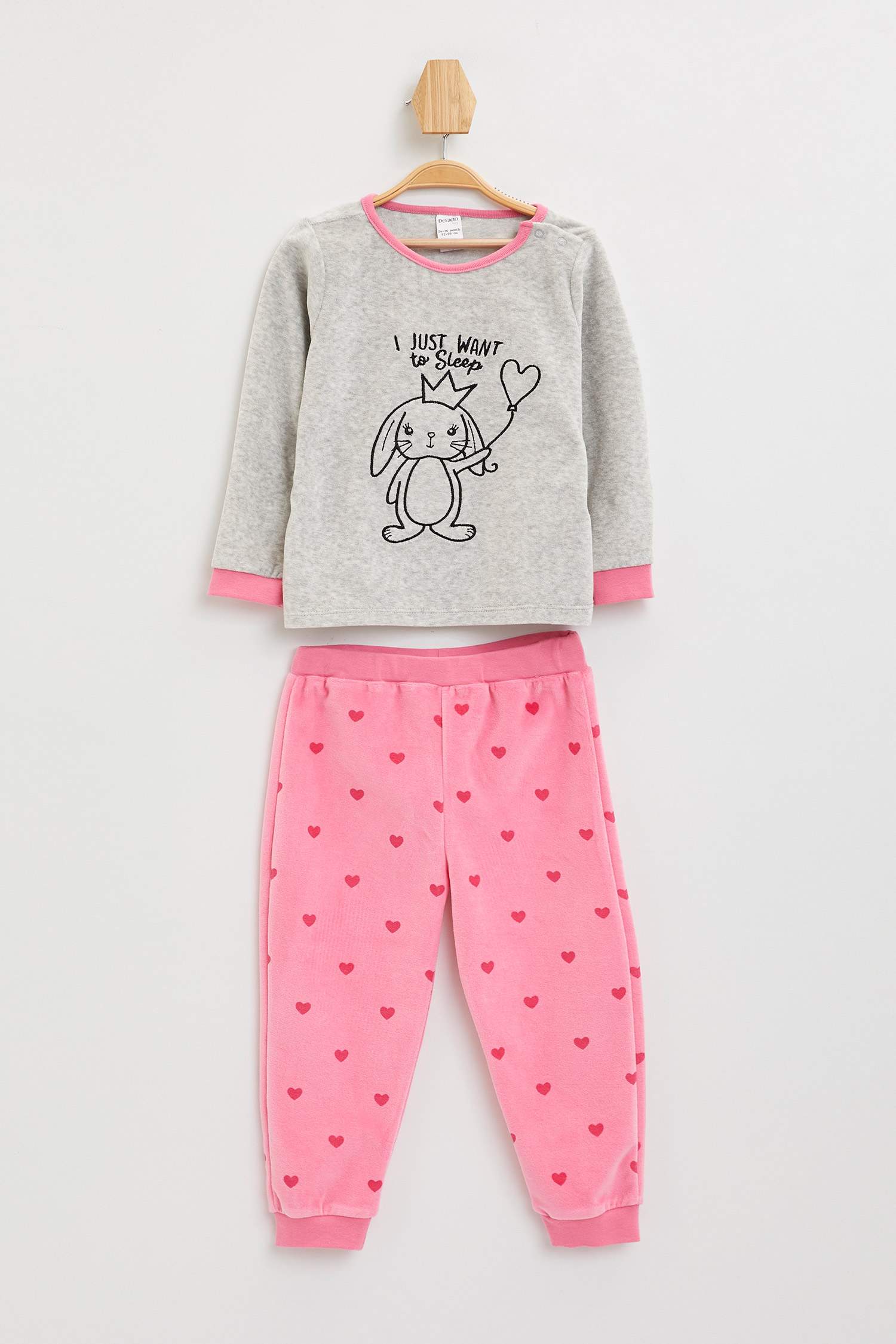 Pembe Kız Bebek Kız Bebek Baskılı Pijama Takımı 1169366 DeFacto