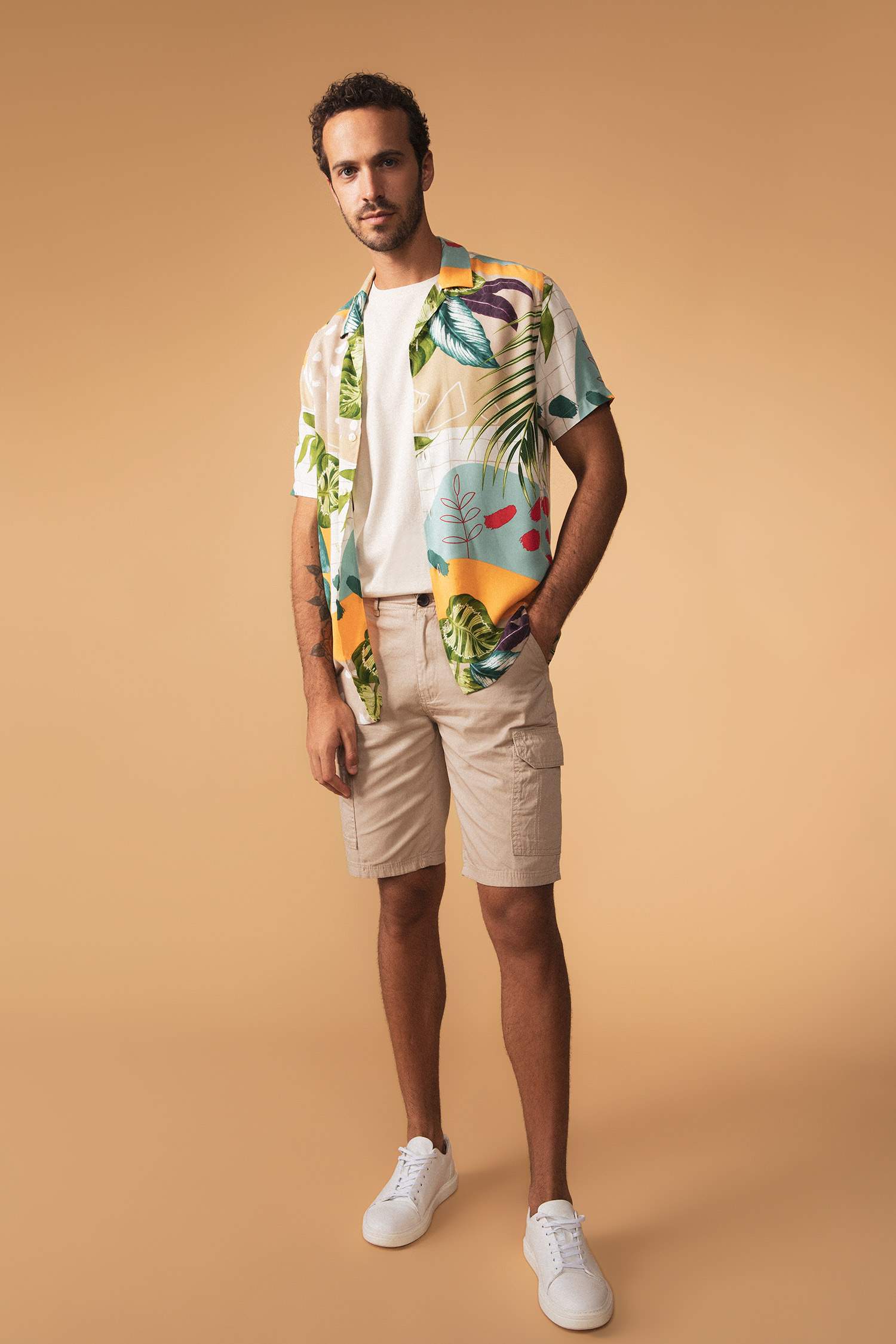 Regular Fit Kargo Bermuda Şort