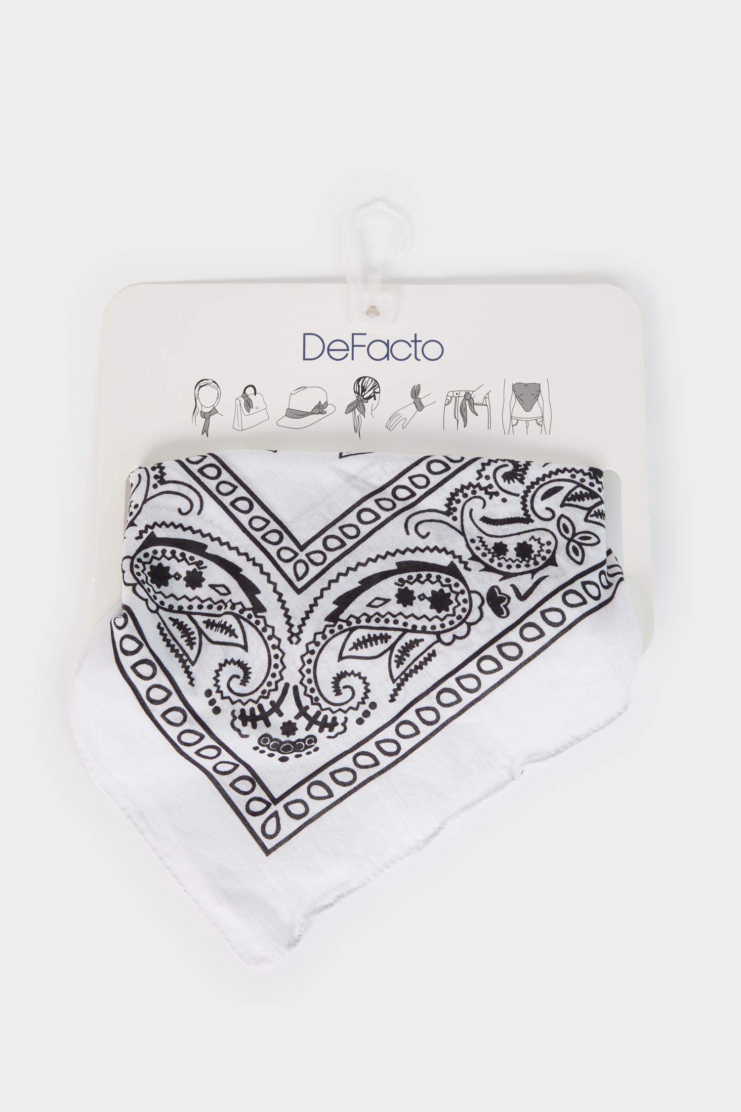 Unisex Desenli Pamuklu Bandana