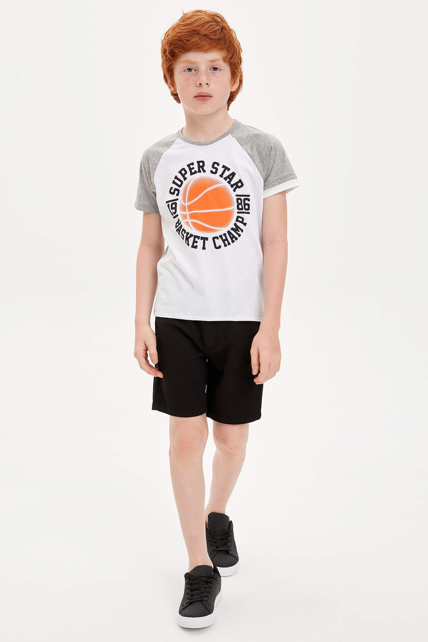 Grey BOYS & TEENS Boy Printed Short Sleeve Graphic T-Shirt 1466845 ...