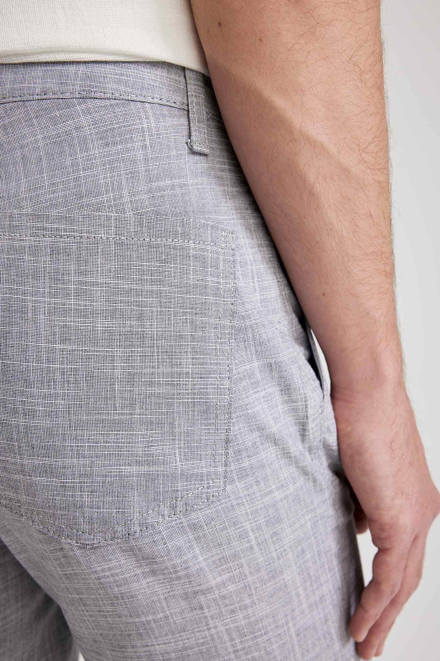 Short Bermuda en lin à cordon de serrage Coupe régulière