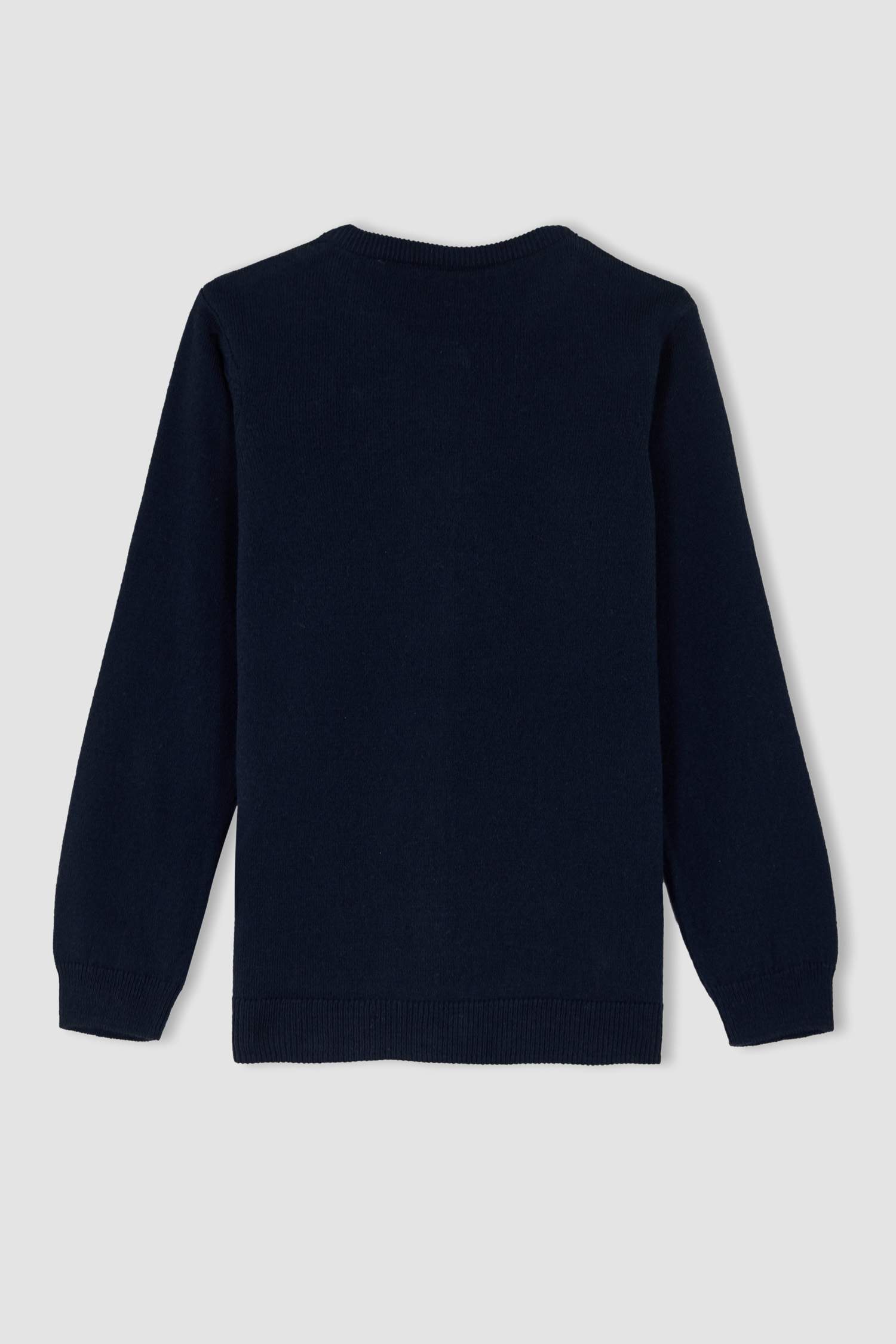 Kız Çocuk Lacivert Bisiklet Yaka Triko Okul Hırkası