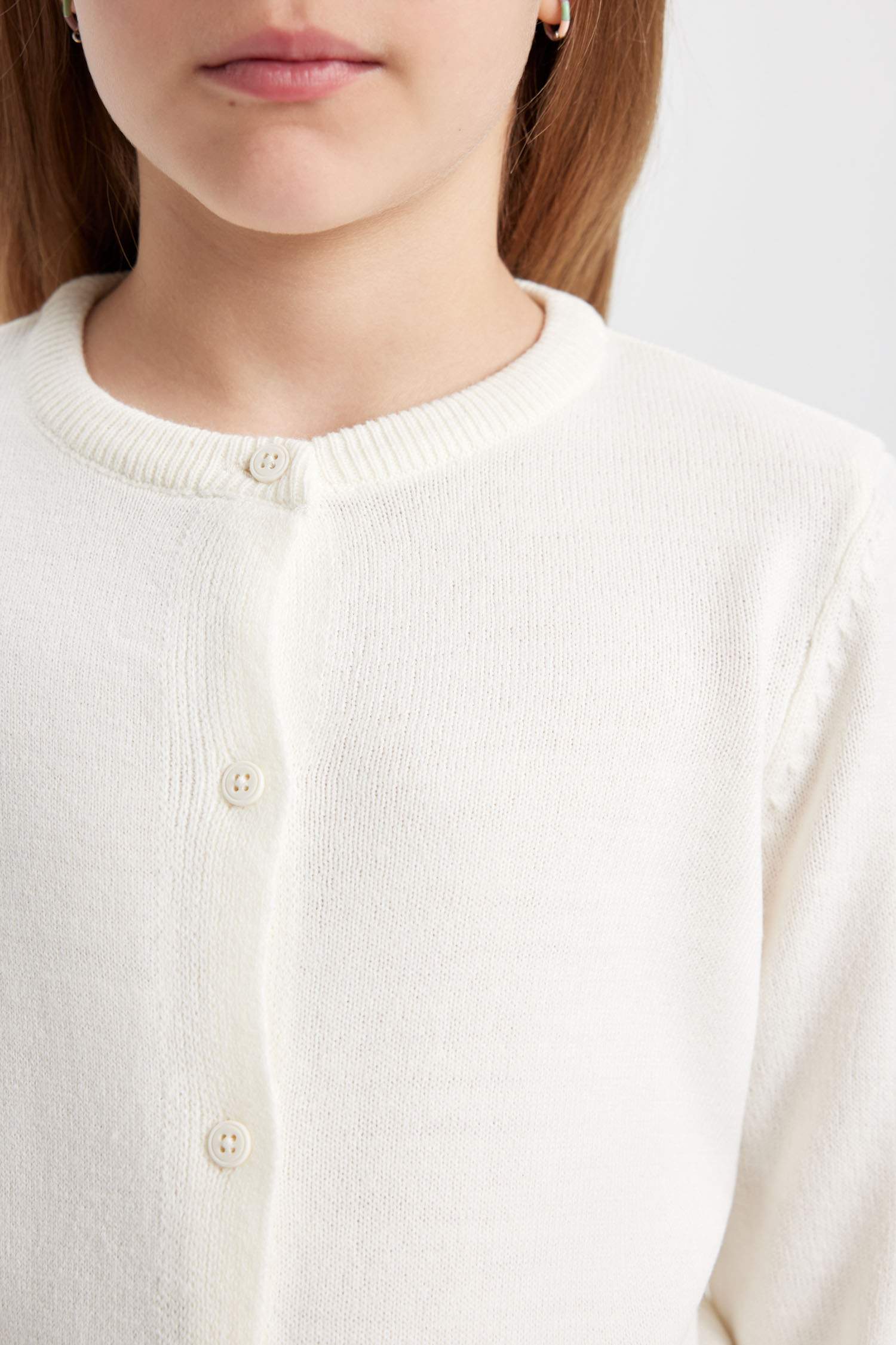 Кардиган с круглым вырезом для девочек, Школьная коллекция