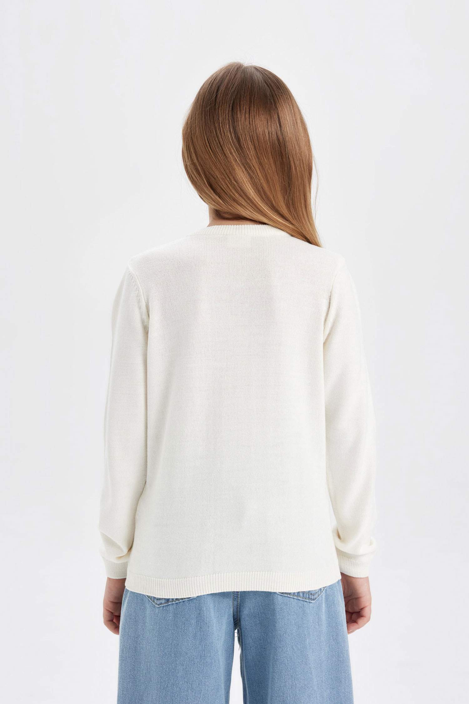 Кардиган с круглым вырезом для девочек, Школьная коллекция