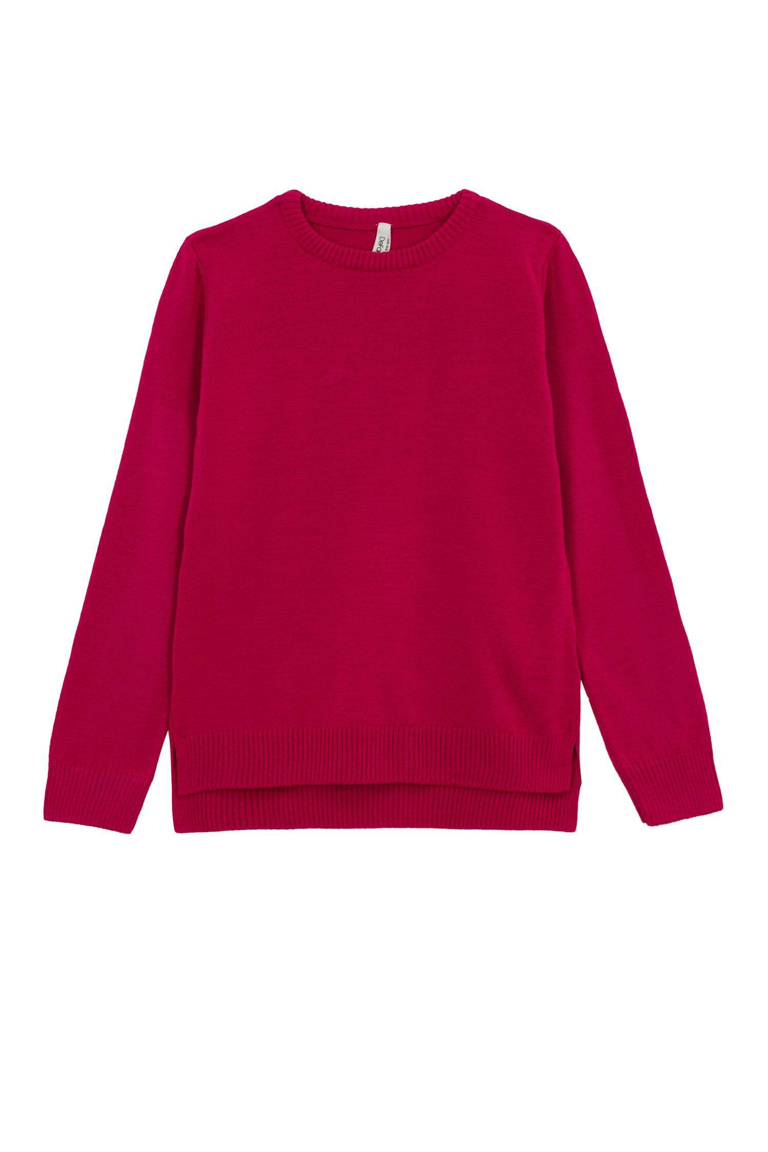 بلوز صوف بناتي قصة عادية بياقة مستديرة