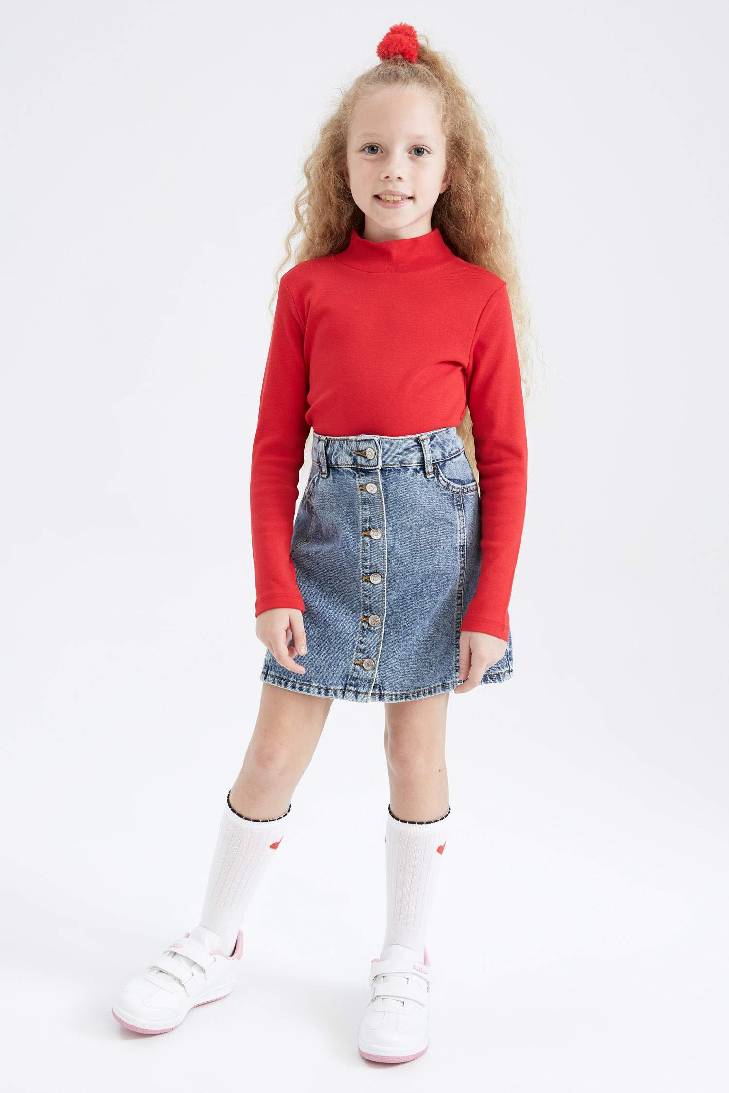 Kız Çocuk Bisiklet Yaka Ekstra Yumuşak Kazak