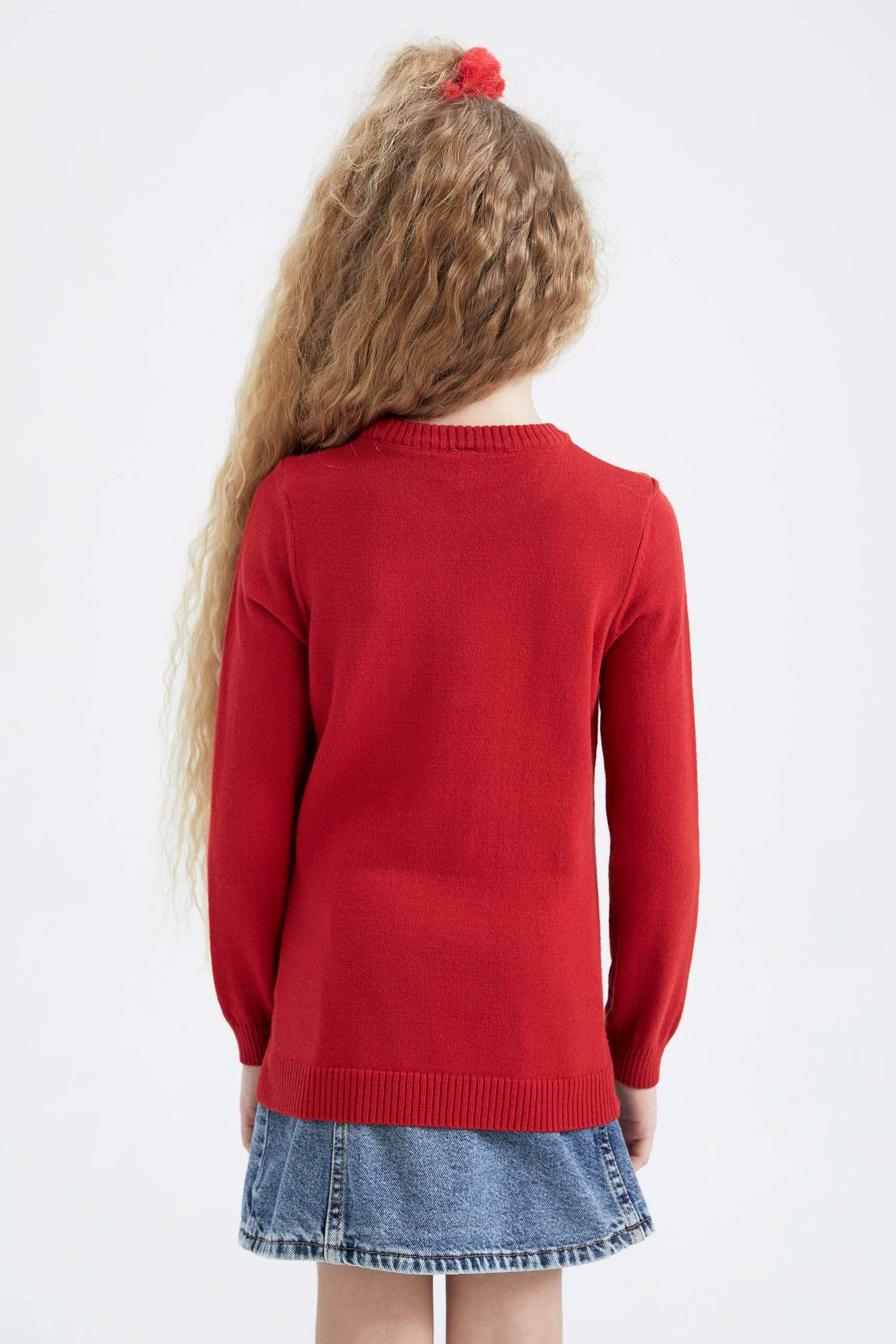 Kız Çocuk Bisiklet Yaka Ekstra Yumuşak Kazak