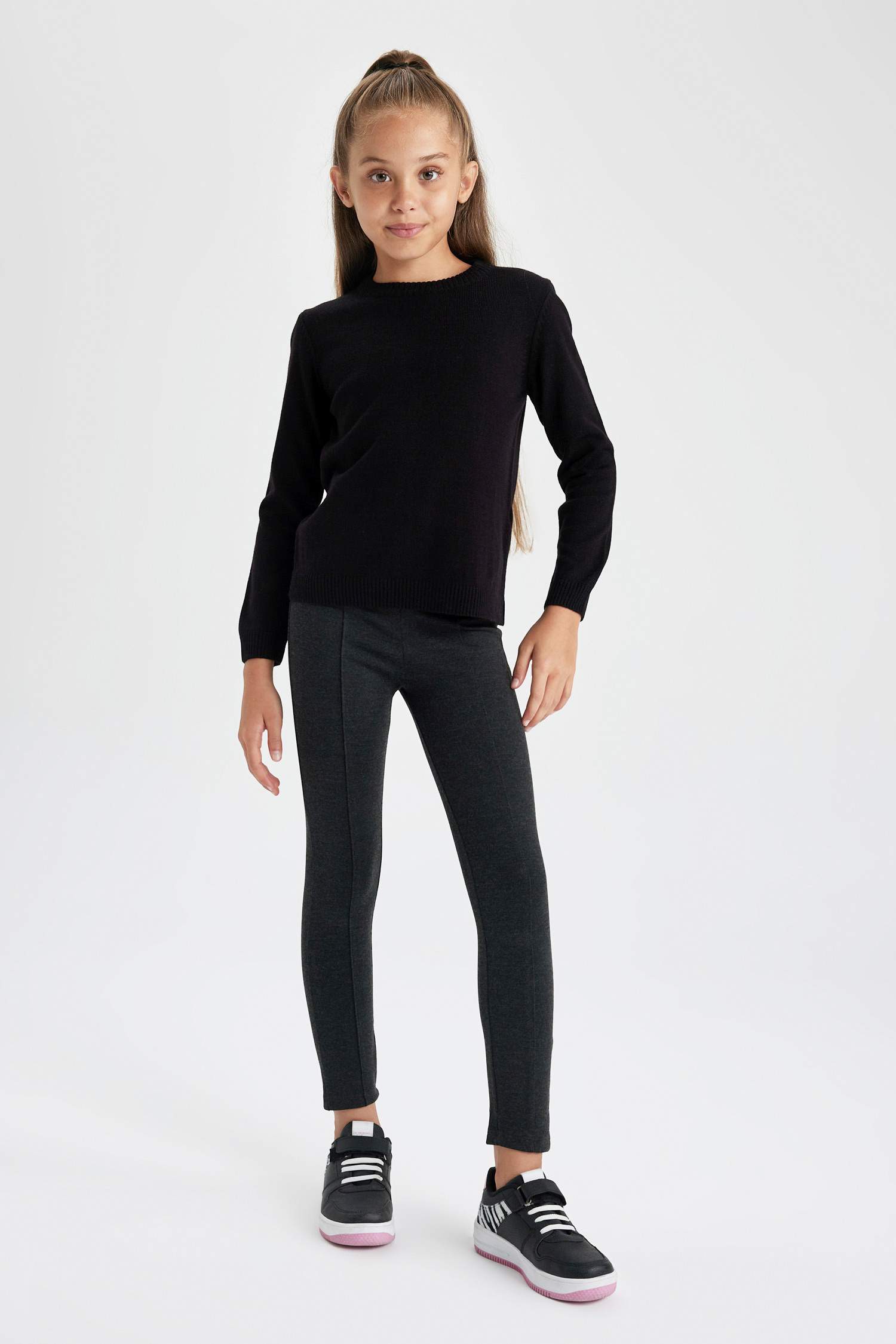 Свитер с круглым вырезом для девочек, Школьная коллекция