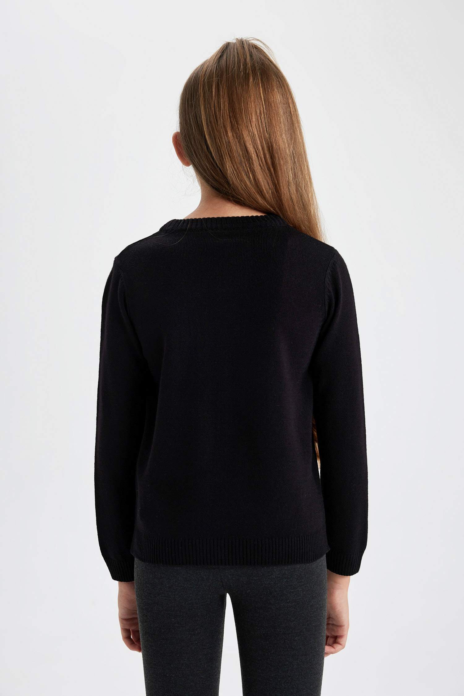 Свитер с круглым вырезом для девочек, Школьная коллекция