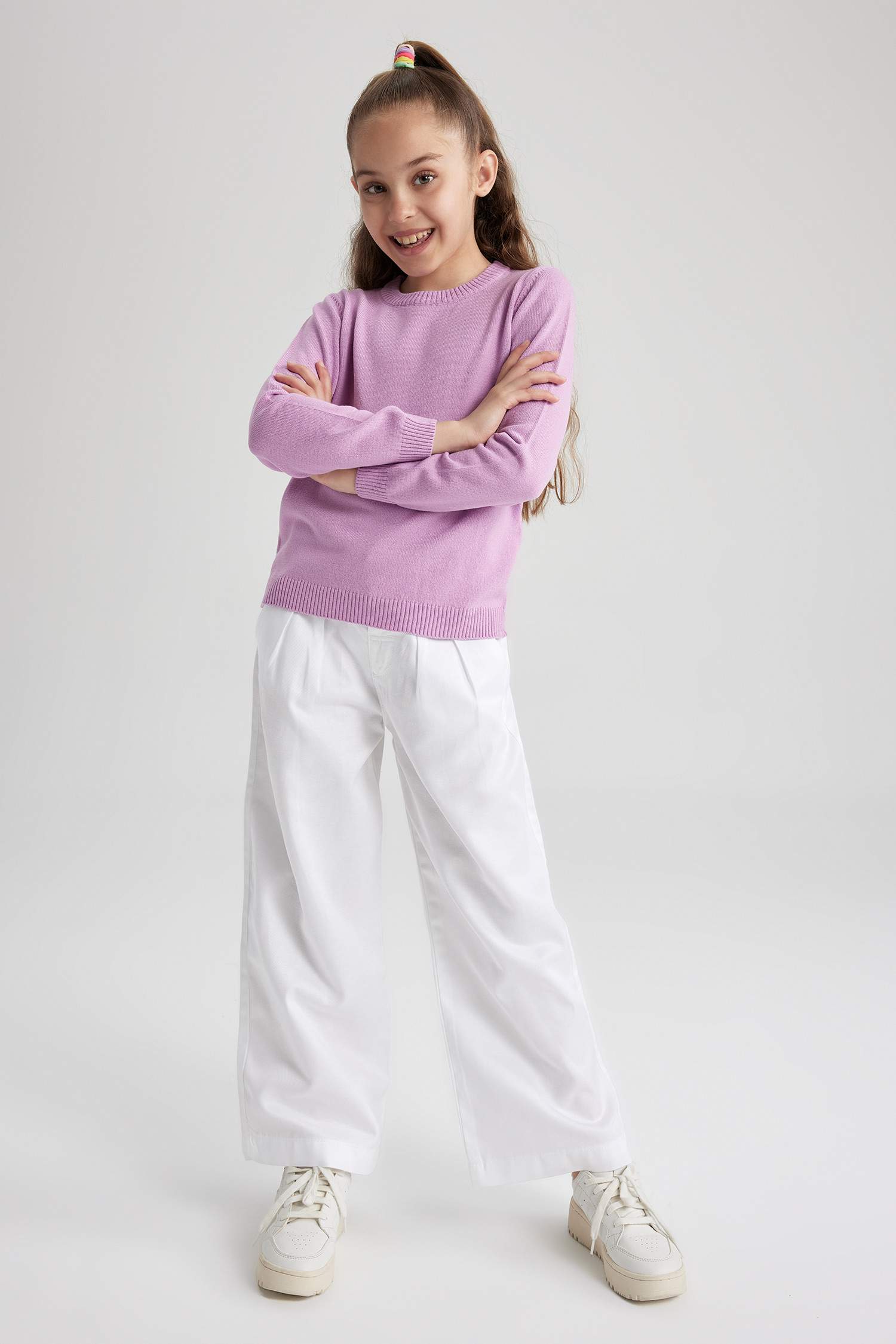 Girl Regular Fit Crew Neck Pullover