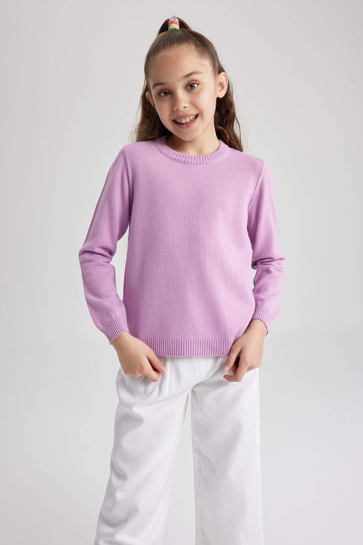 Girl Regular Fit Crew Neck Pullover