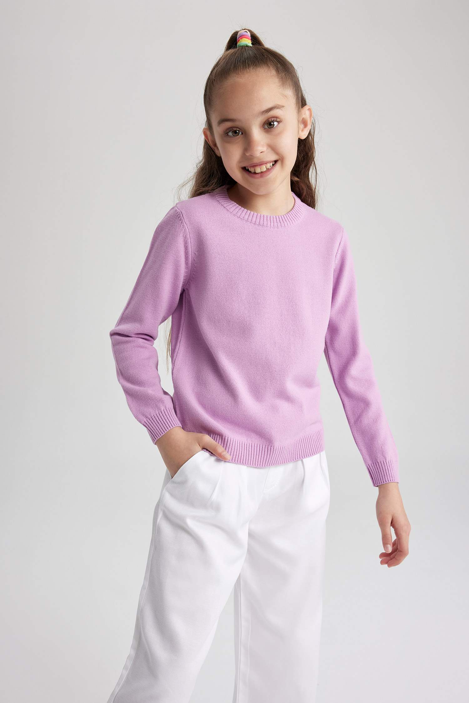 Girl Regular Fit Crew Neck Pullover