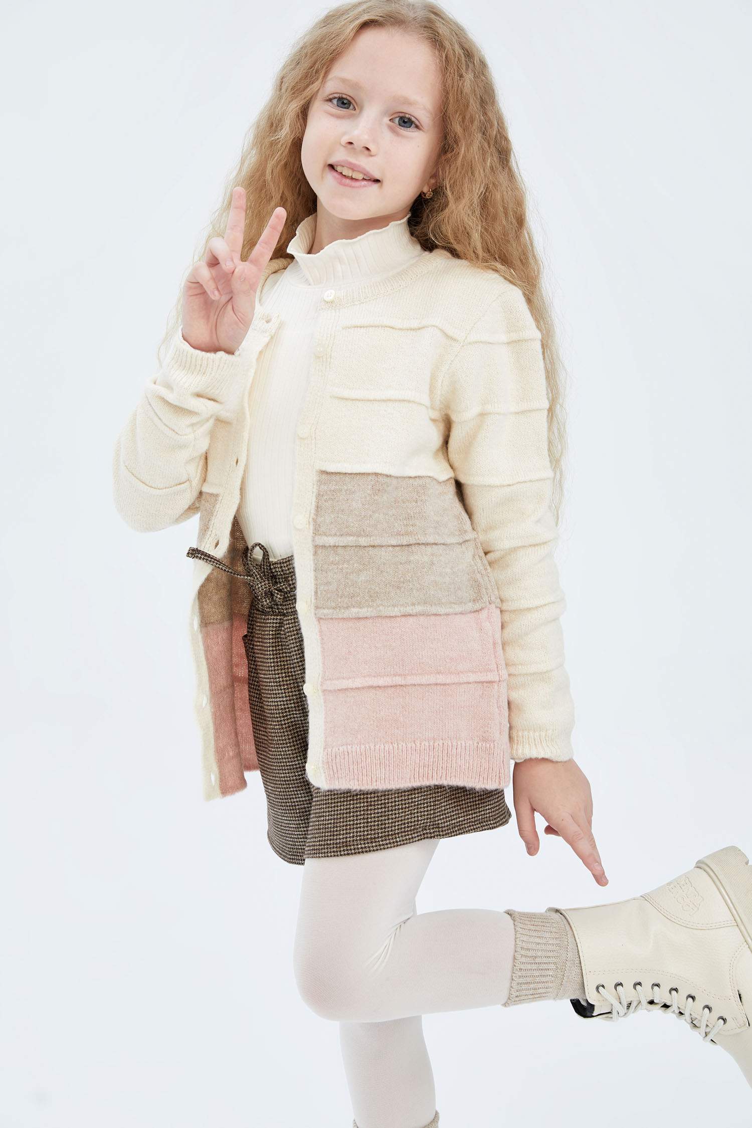 Kız Çocuk Regular Fit Bisiklet Yaka Triko Hırka