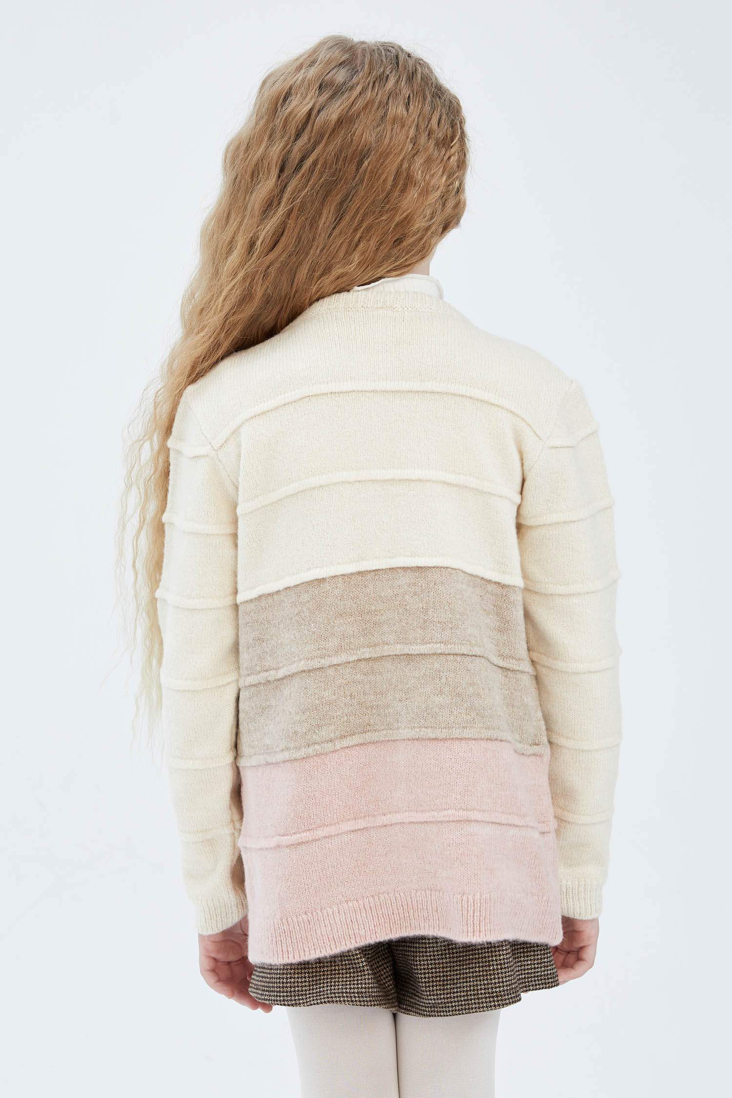 Kız Çocuk Regular Fit Bisiklet Yaka Triko Hırka