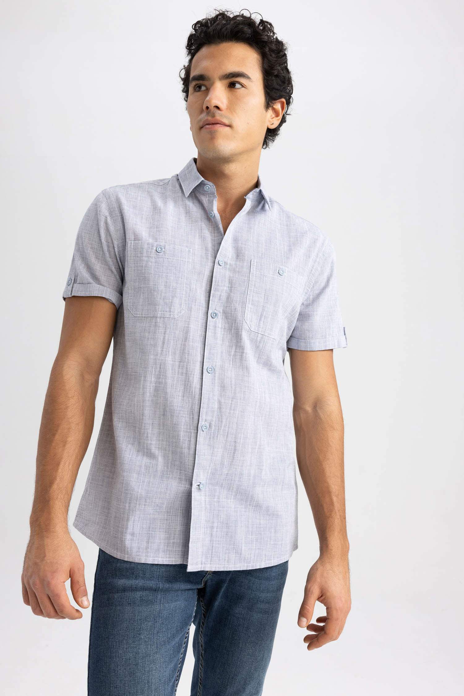 Calvin klein slim on sale fit short sleeve shirt