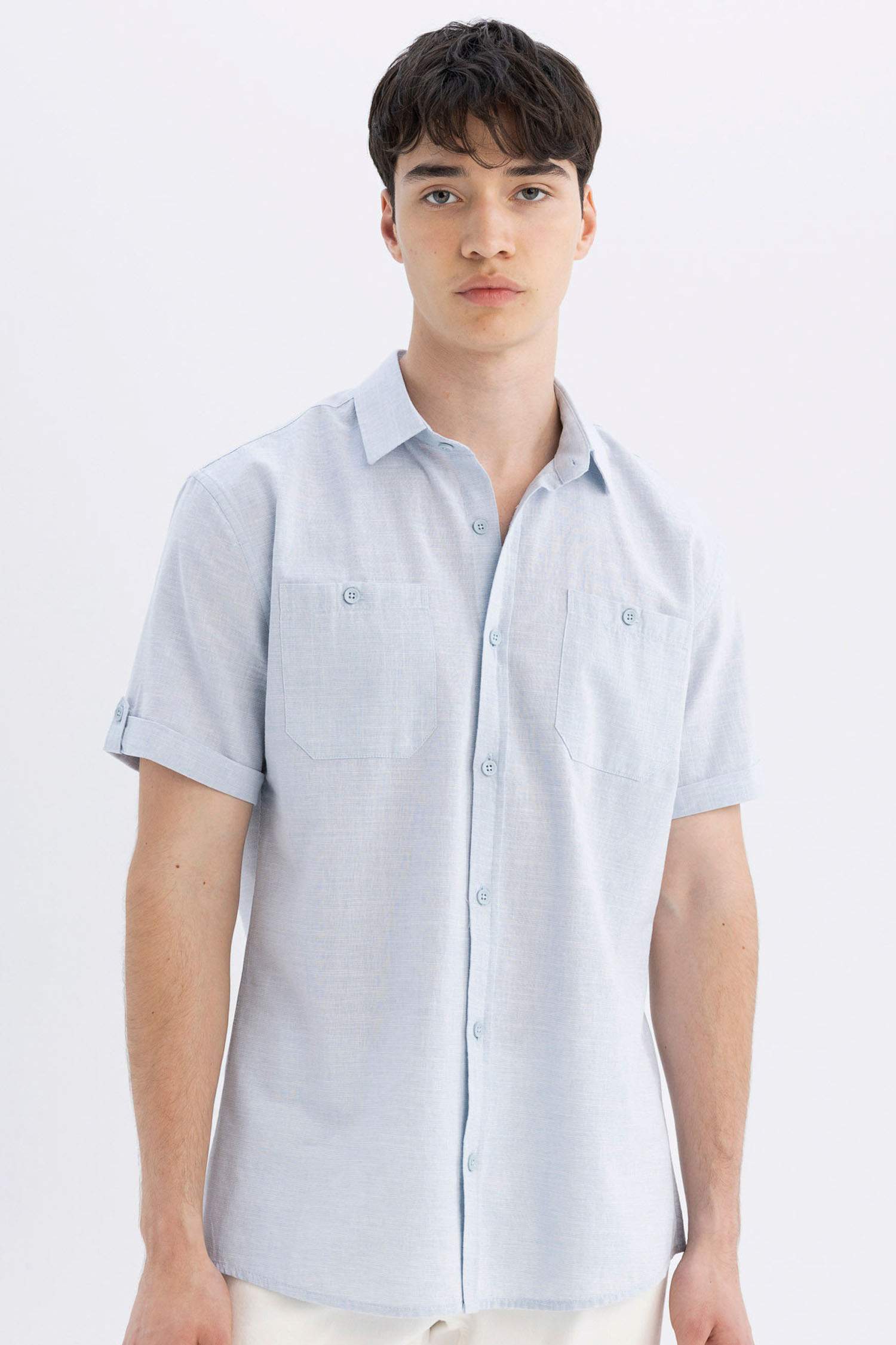 слим пішімі Қысқа жеңді жейде