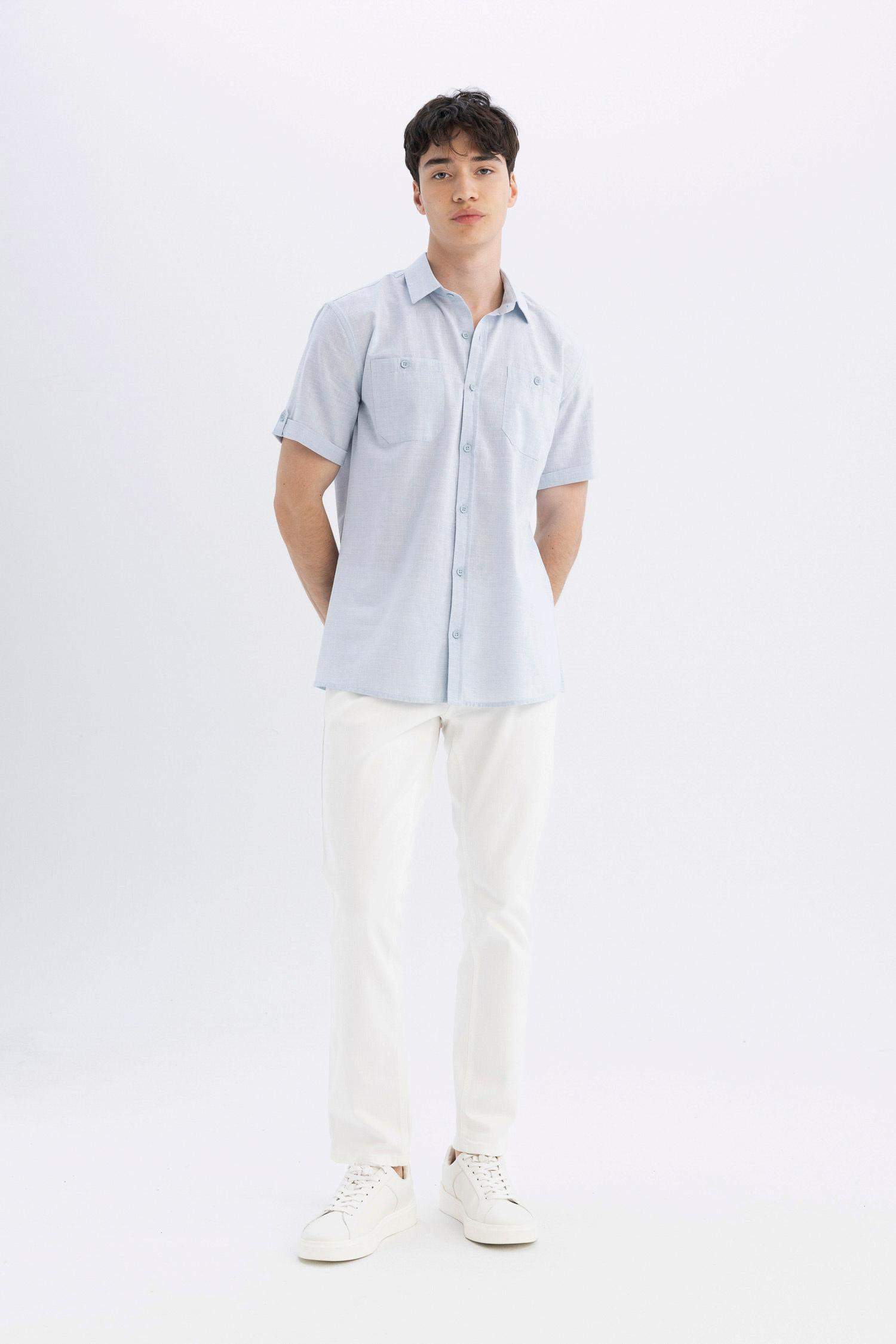 слим пішімі Қысқа жеңді жейде