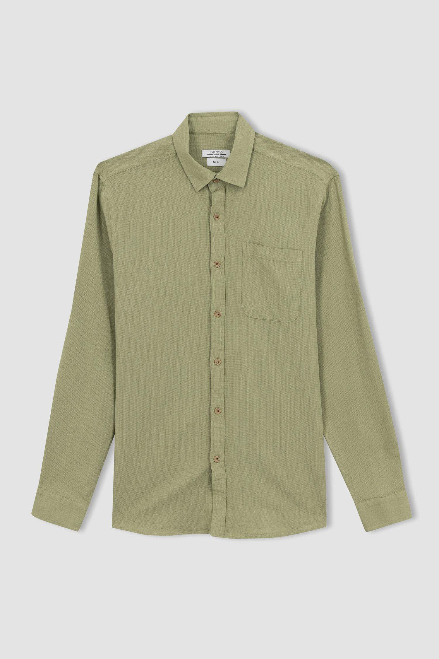 Рубашка приталенного кроя с длинным рукавом